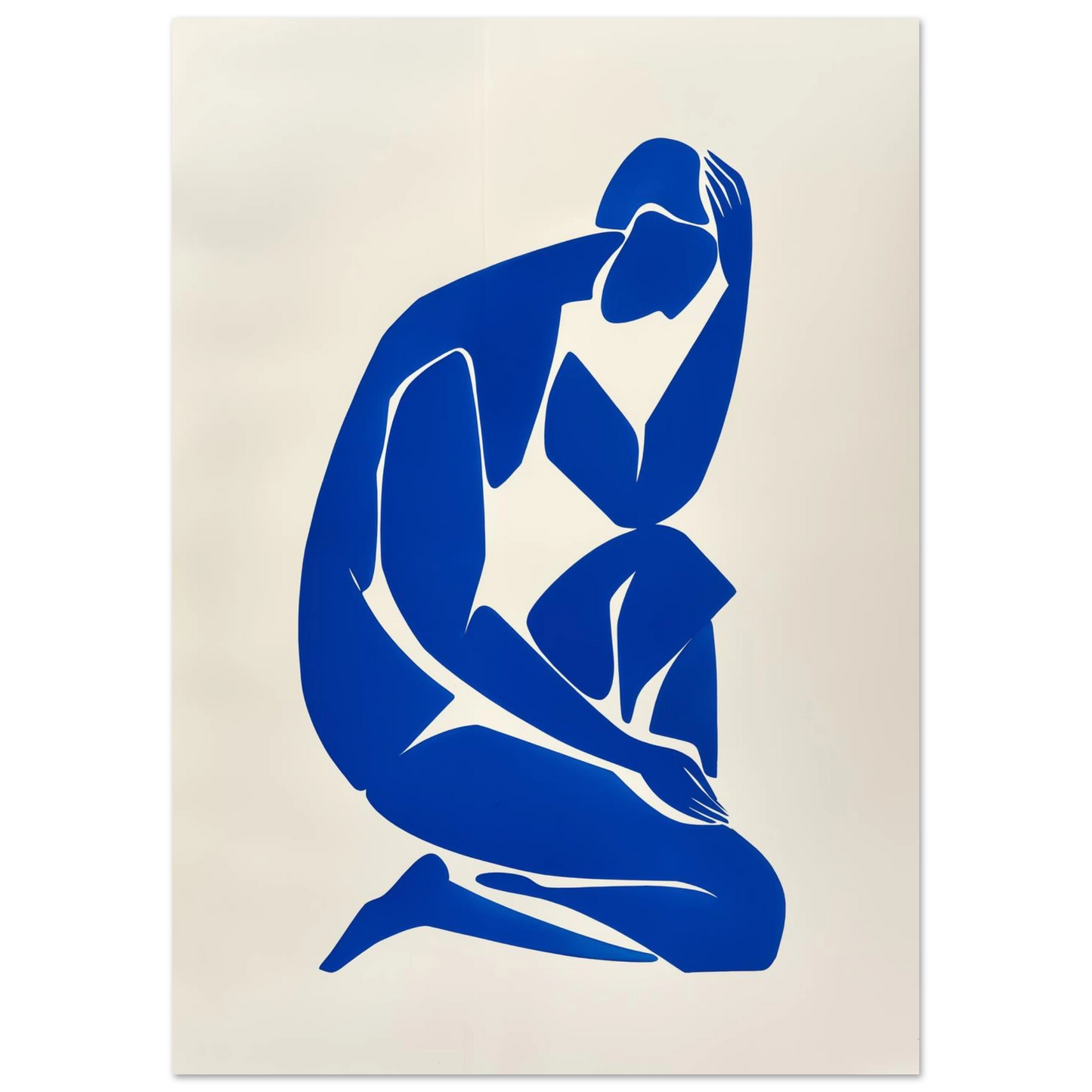 Stille Figur in Blau Poster 21x29.7 cm - Pixara