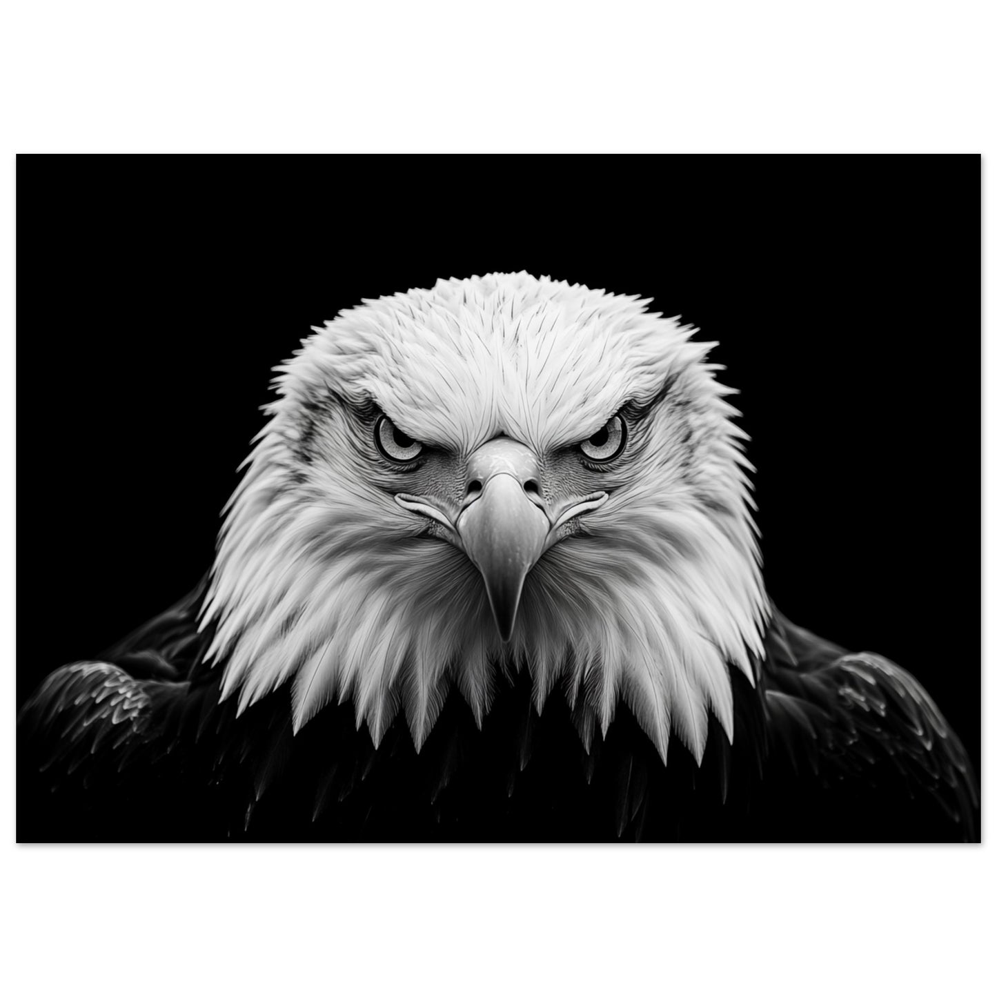 Schwarz-Weiß Porträt eines majestätischen Adlers Poster 50x70 cm - Pixara