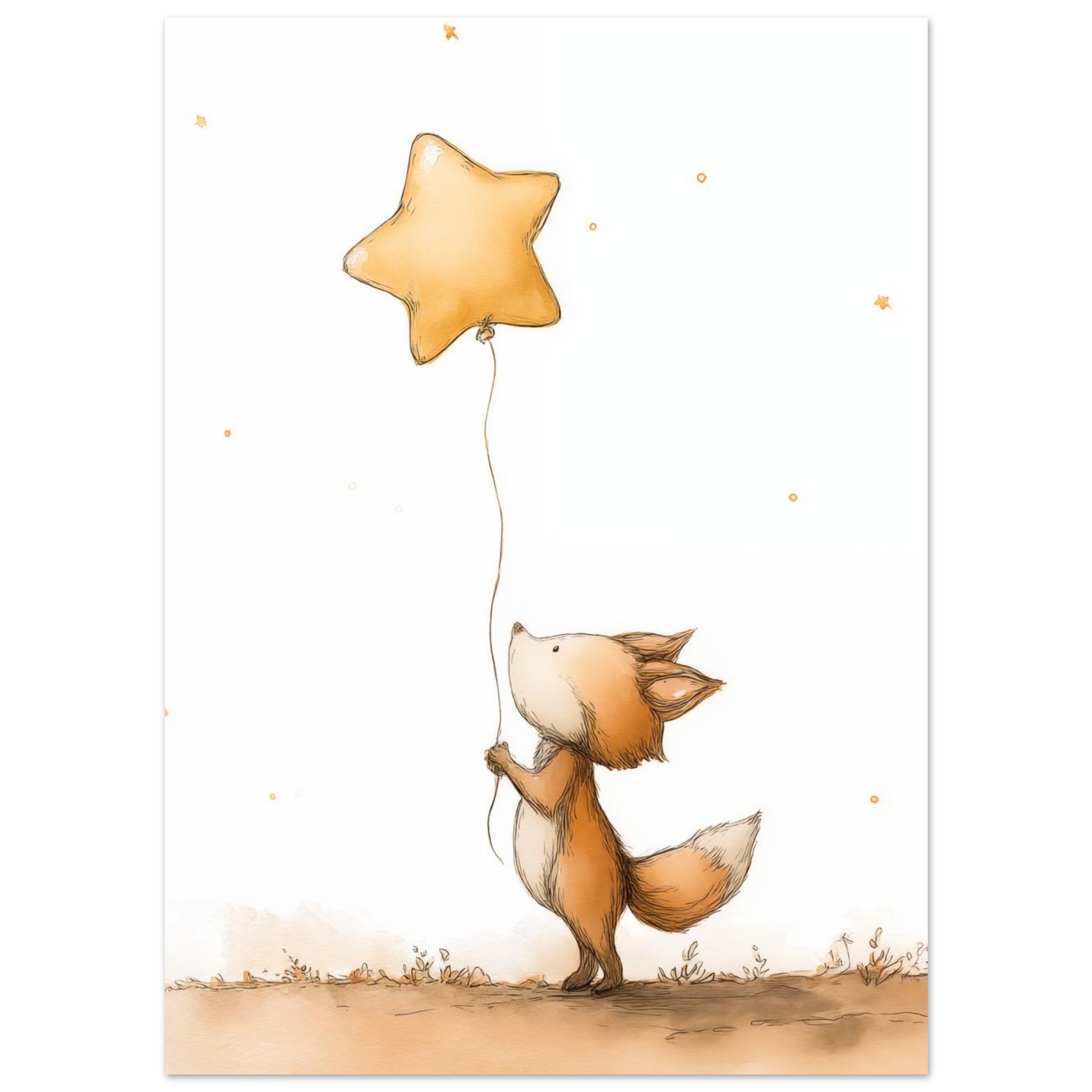 Kleiner Fuchs mit Stern 13x18 cm - Pixara
