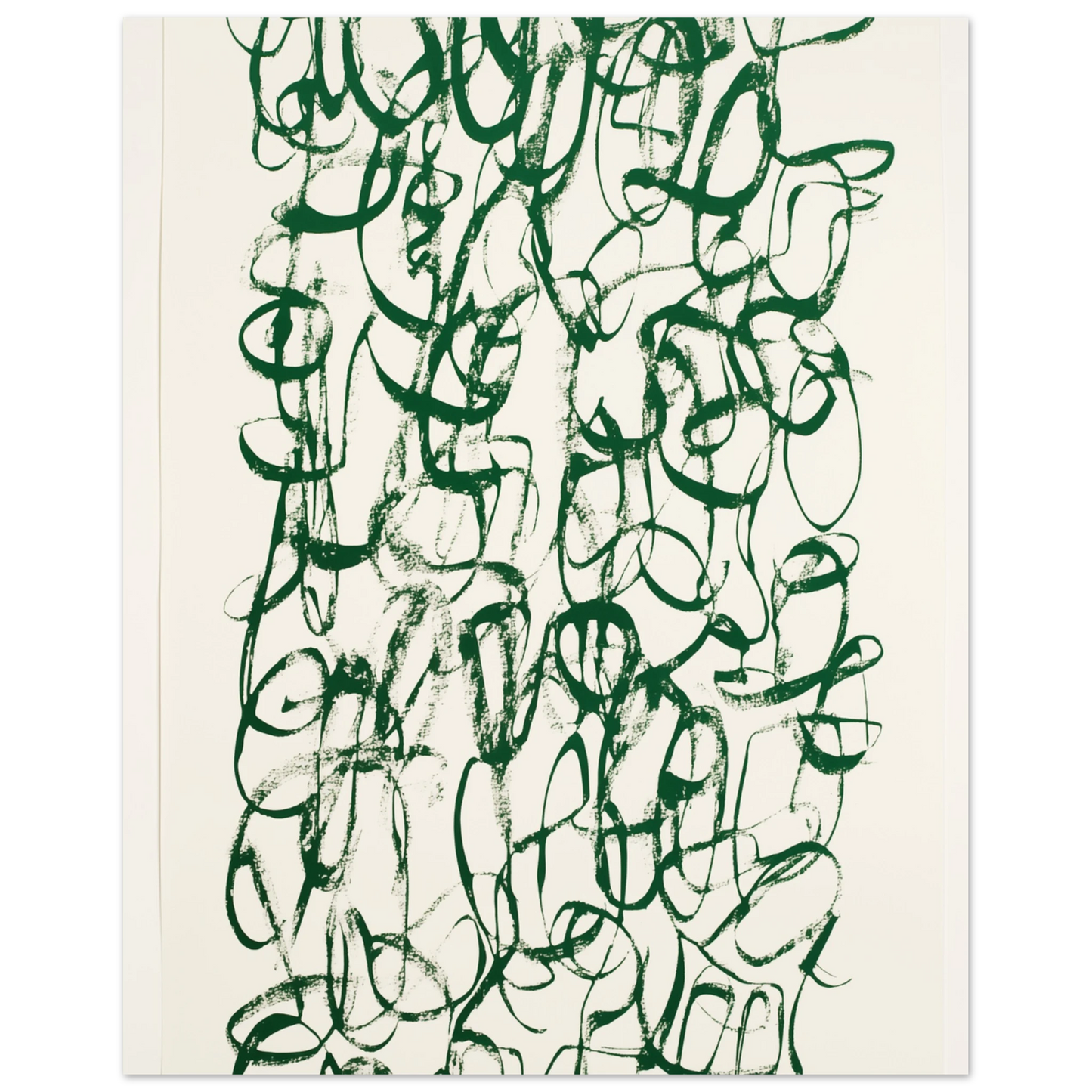 Verworrene Gedanken – Abstrakte grüne Kalligrafie Poster 40x50 cm - Pixara