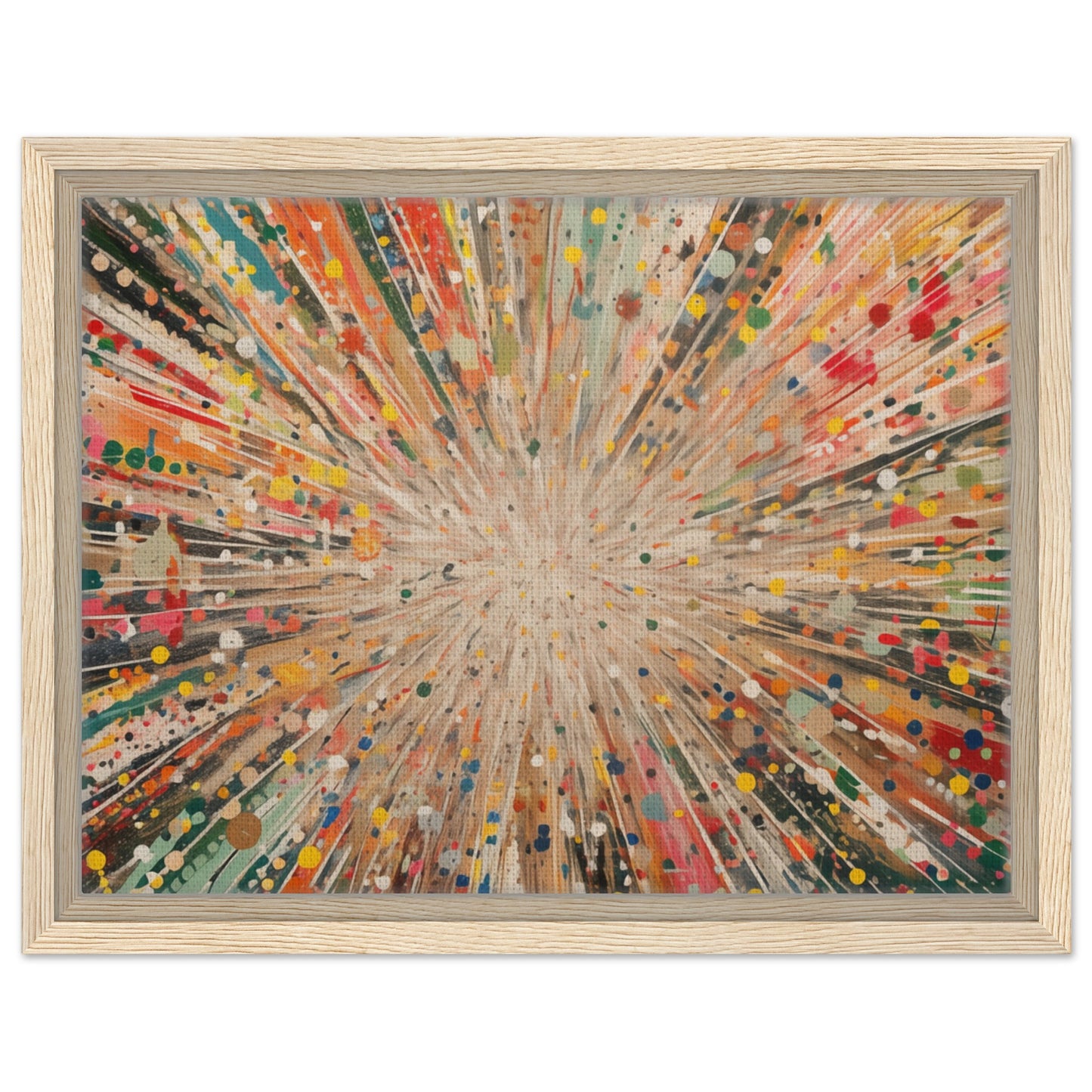 Farbenexplosion - Kunstwerk der Freude | Gerahmte Leinwand Holzrahmen 30x40 cm - Pixara