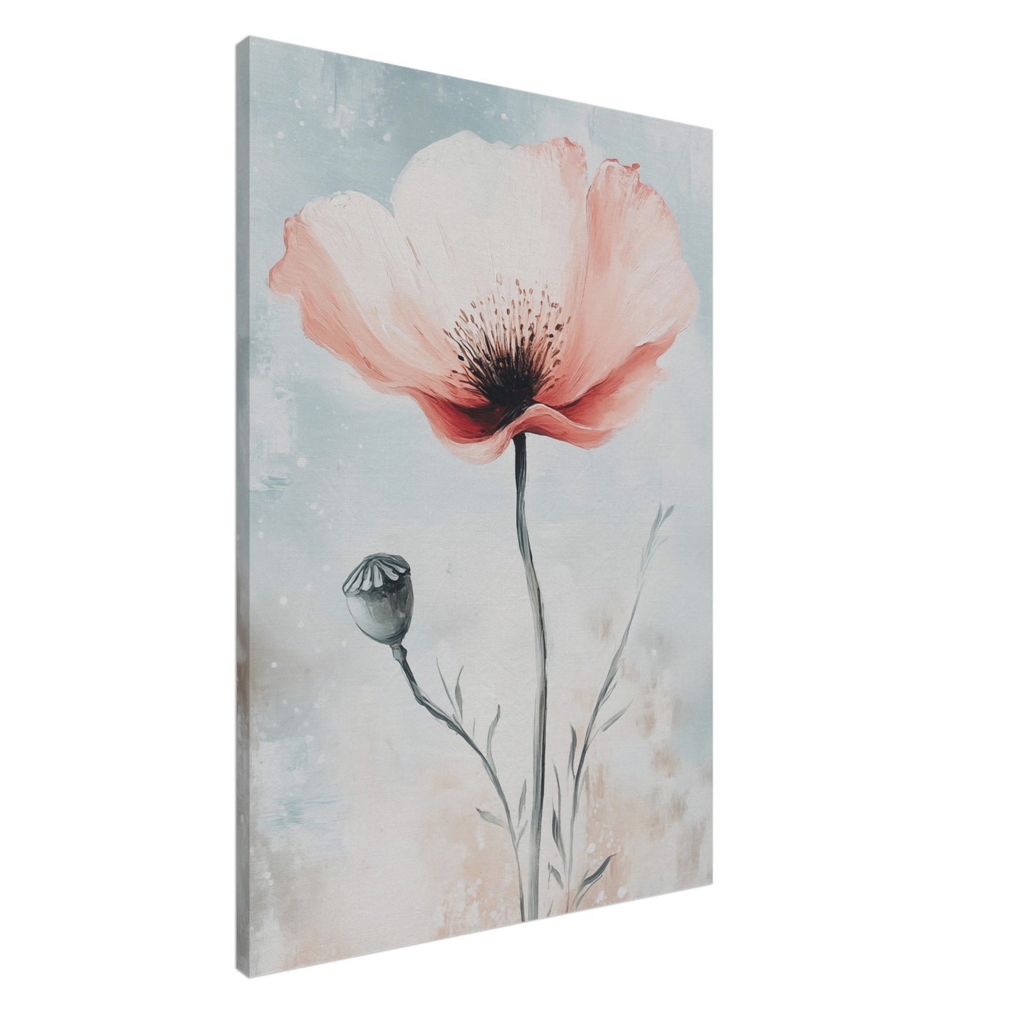 Mohnblume in sanften Farben Leinwand 70x100 cm - Pixara