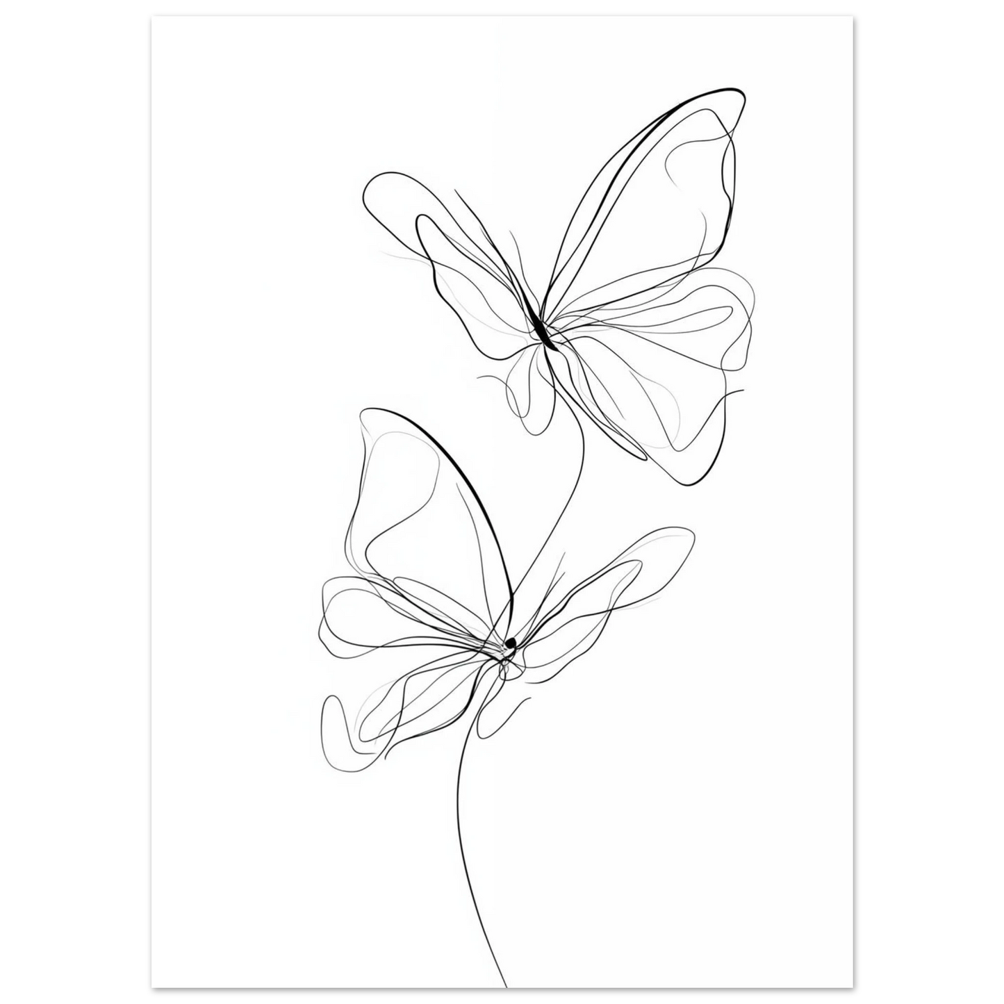 Federleicht – Schmetterlinge in Linie Poster 13x18 cm - Pixara