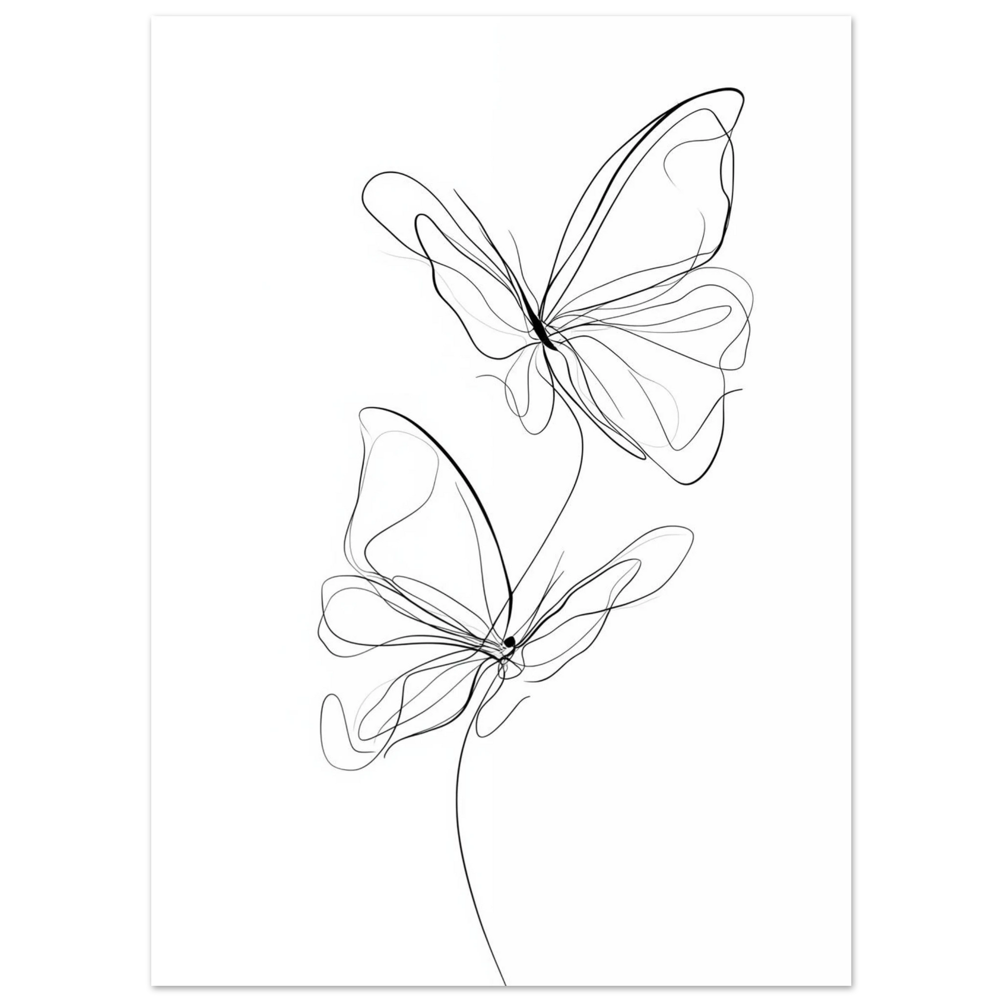 Federleicht – Schmetterlinge in Linie Poster 13x18 cm - Pixara