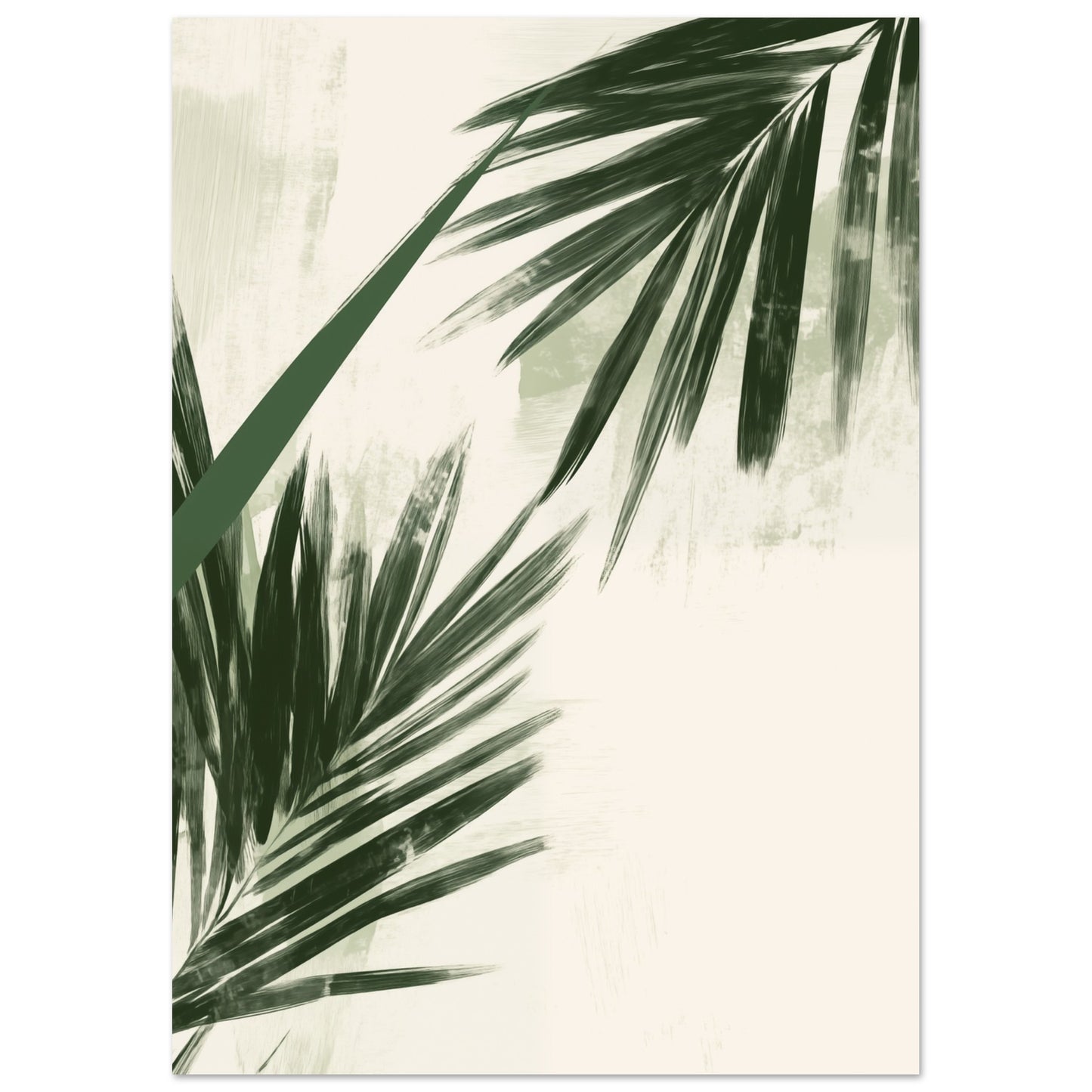 Tropische Harmonie – Minimalistische Palmblätter Poster A4 21x29.7 cm - Pixara