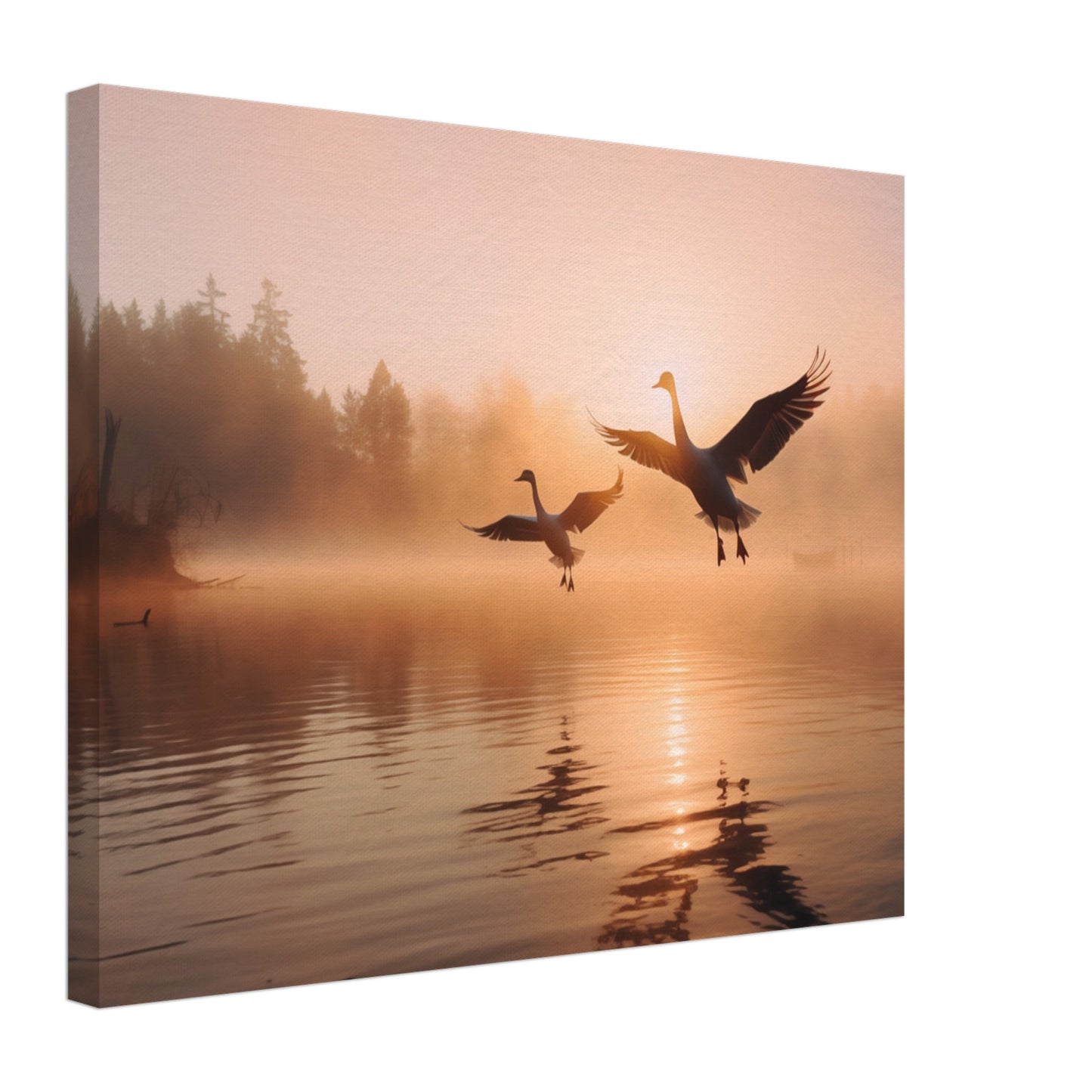 Morgendämmerung am See Leinwand 40x50 cm - Pixara