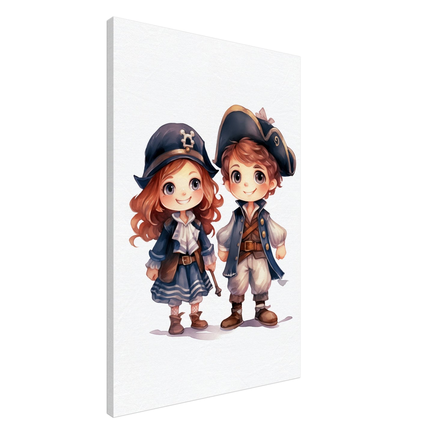 Kapitänin Clara und Erster Maat Max Leinwand 60x90 cm - Pixara