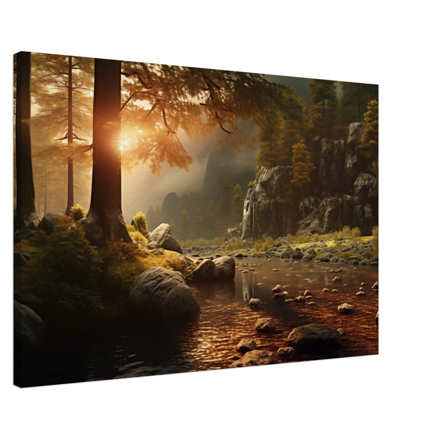 Herbstliche Reflexion Leinwand 60x90 cm - Pixara