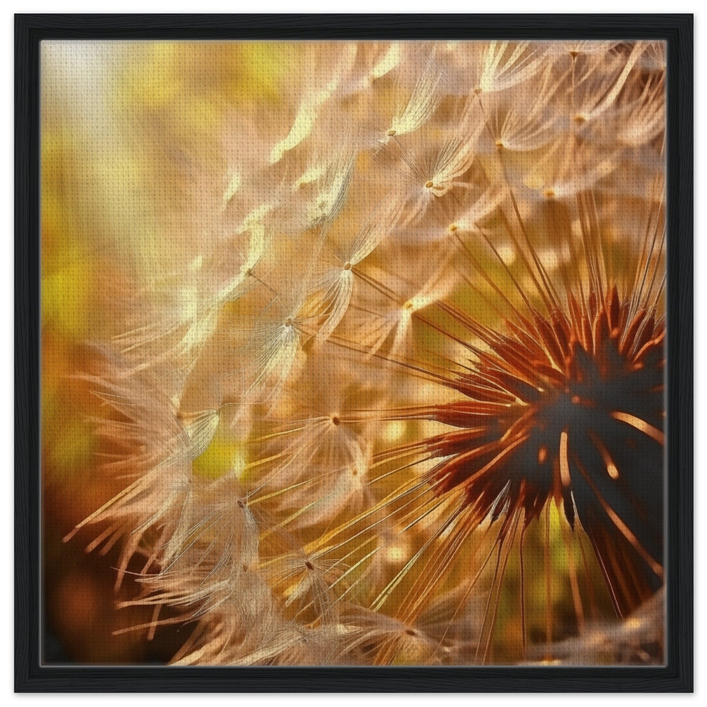 Pusteblume | Gerahmte Leinwand Schwarzer Rahmen 60x60 cm - Pixara