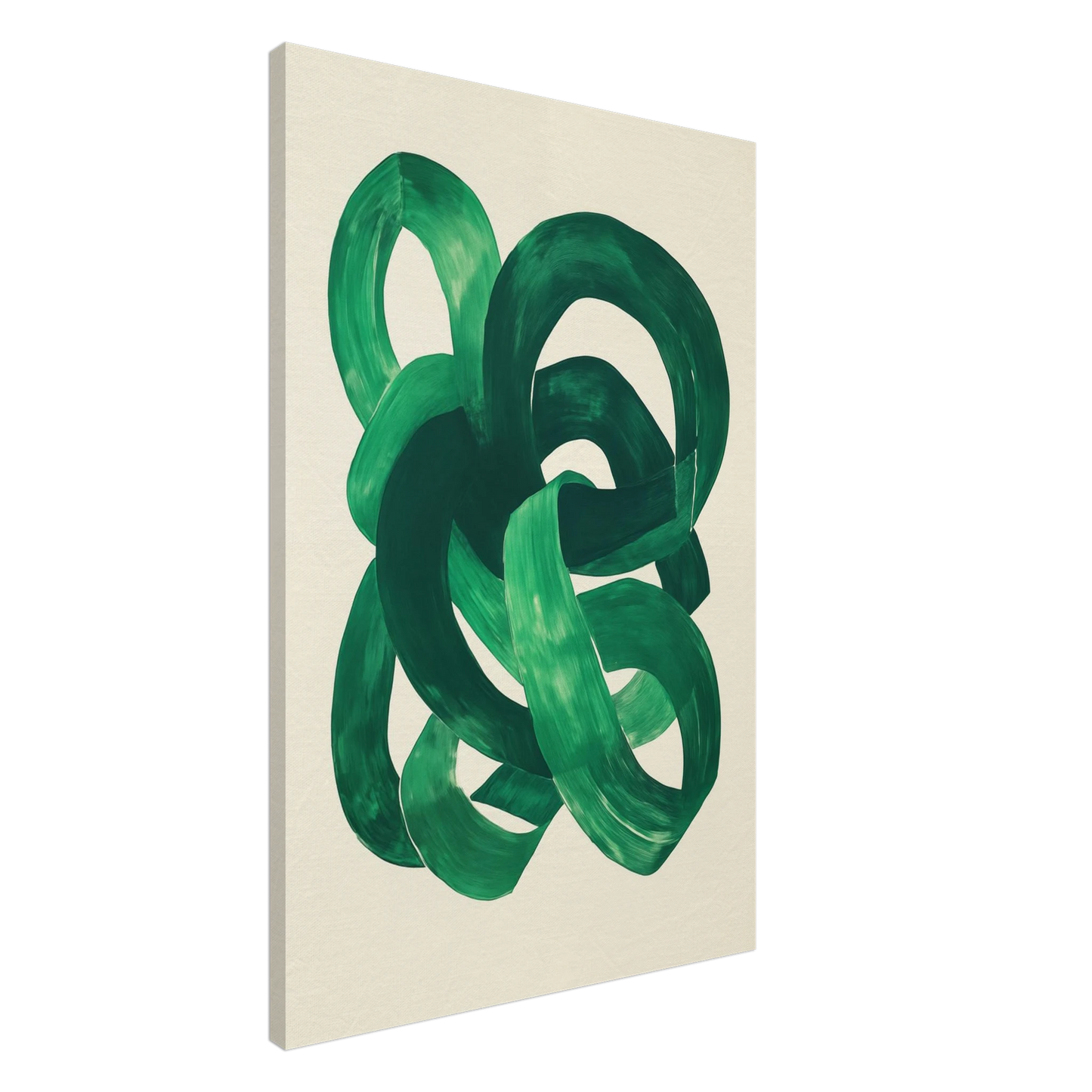 Verschlungene grüne Pinselstriche Leinwand 60x90 cm - Pixara