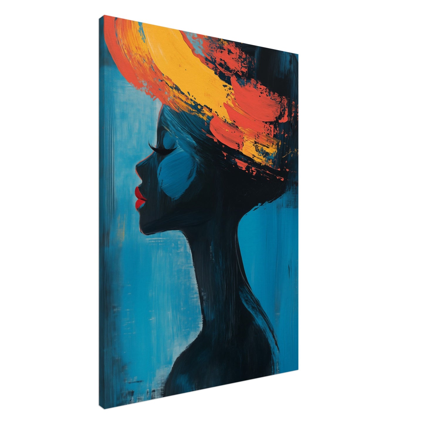 Silhouette mit lebendigen Farben Leinwand 70x100 cm - Pixara