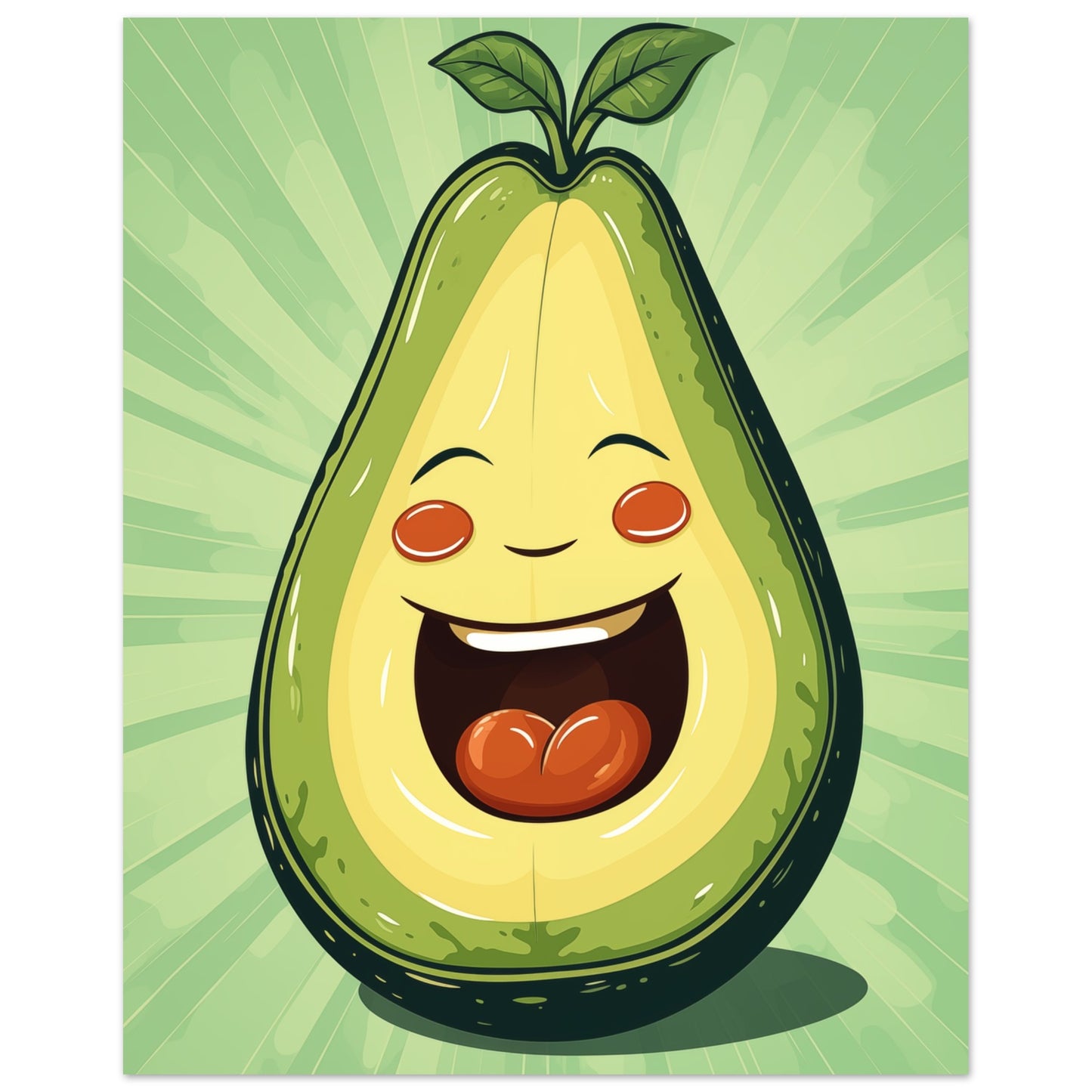 Glückliche Avocado Poster 40x50 cm - Pixara