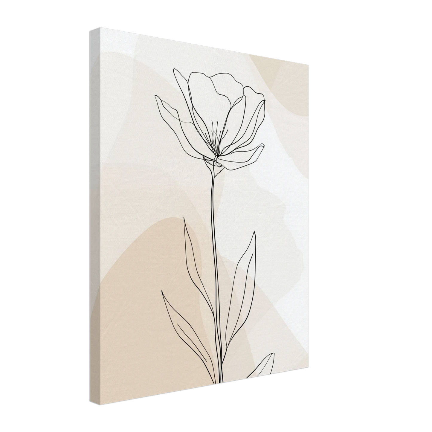 Minimalistische Blumenzeichnung Leinwand 40x50 cm - Pixara