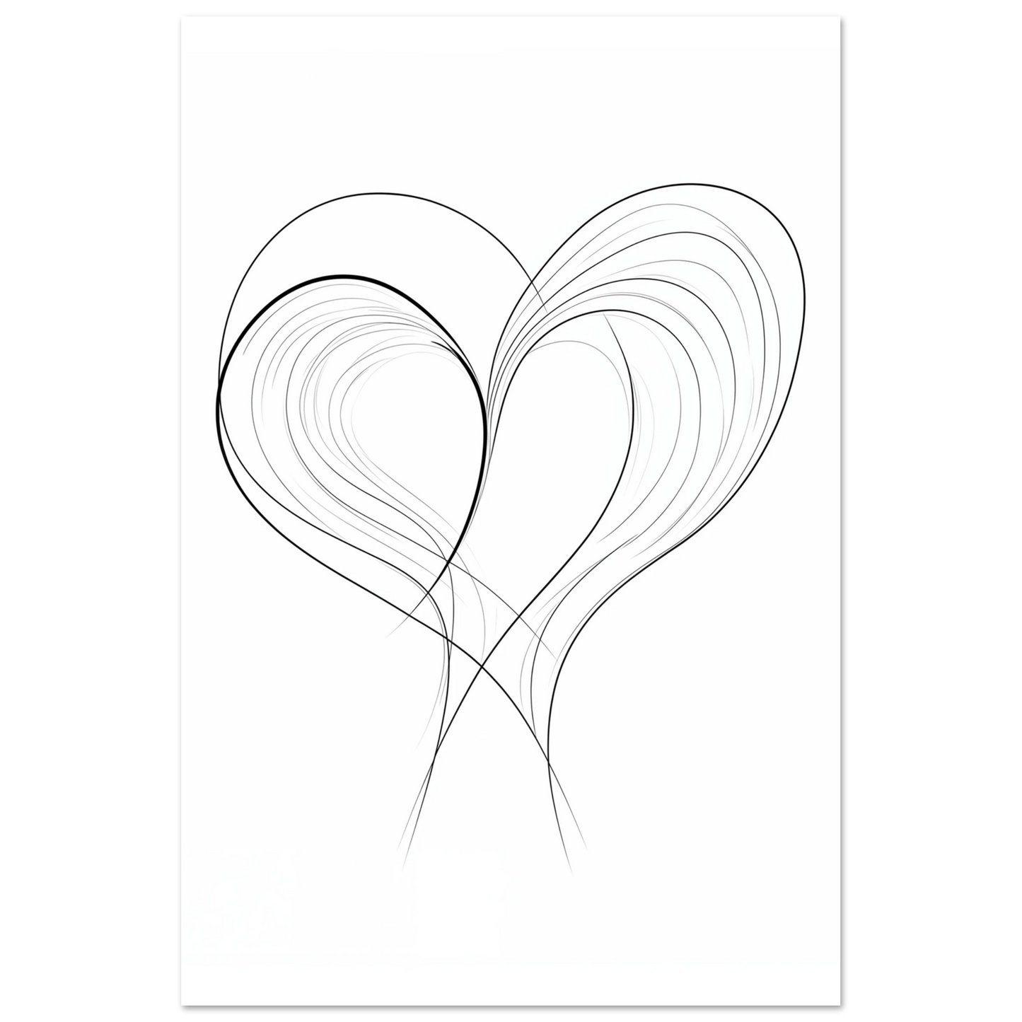 Fließende Liebe – Minimalistische Linienkunst Poster 60x90 cm - Pixara
