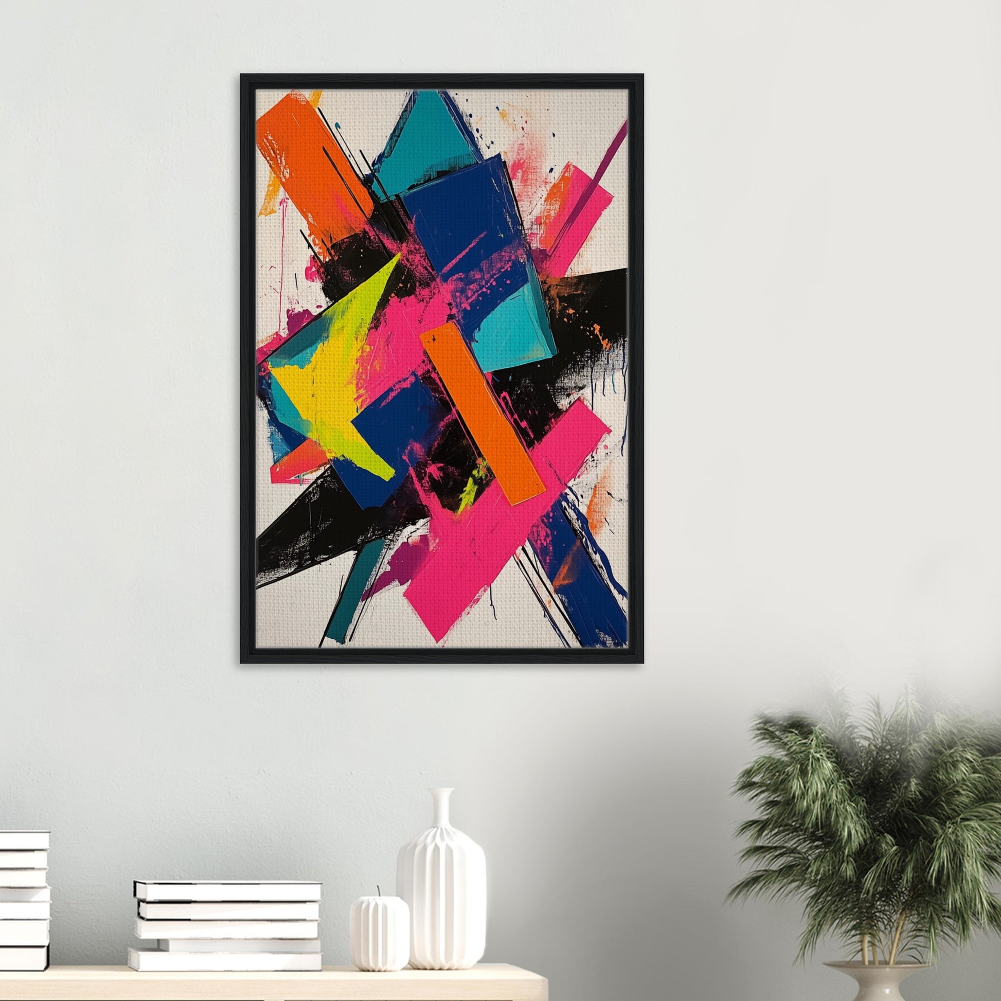Abstrakte Explosion der Farben | Gerahmte Leinwand - Pixara