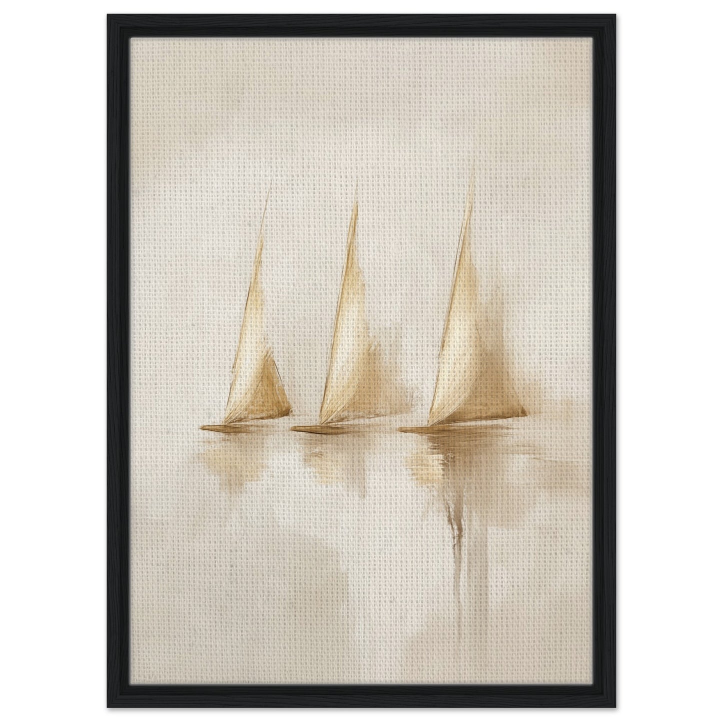 Ruhige Segel | Gerahmte Leinwand Schwarzer Rahmen 50x70 cm - Pixara