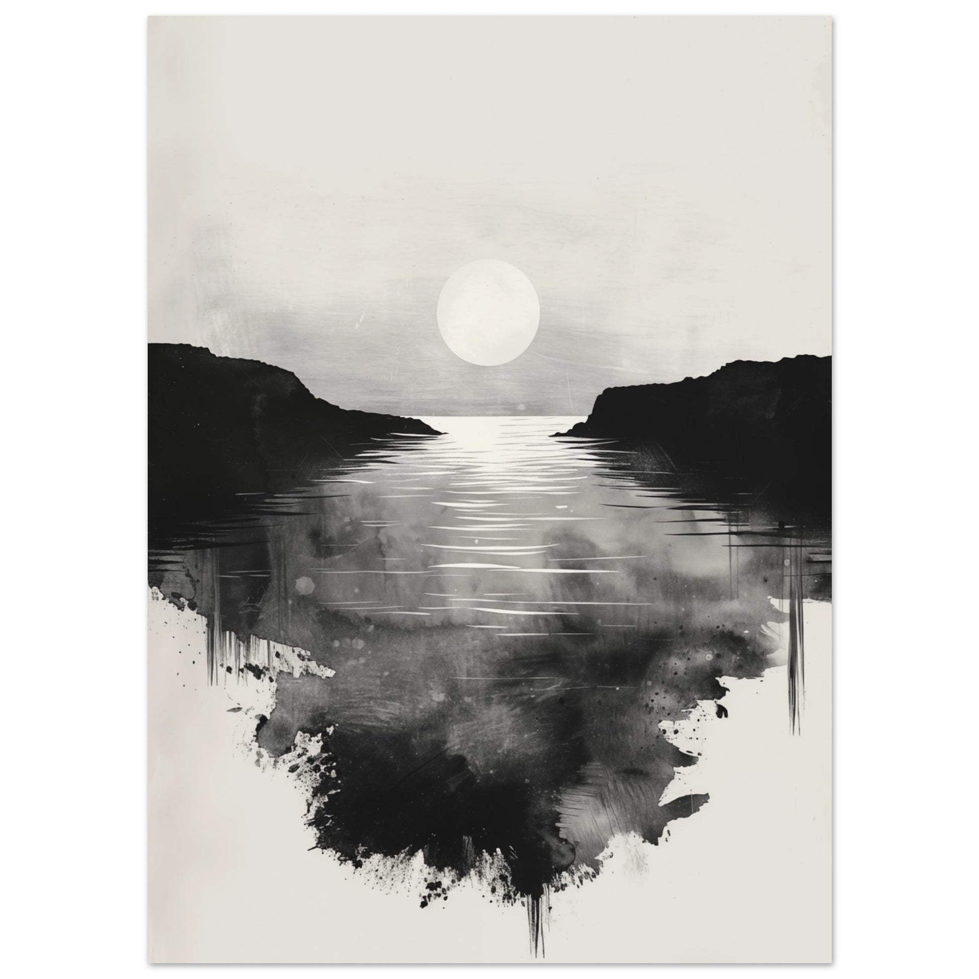 Mondnacht am See Poster 13x18 cm - Pixara