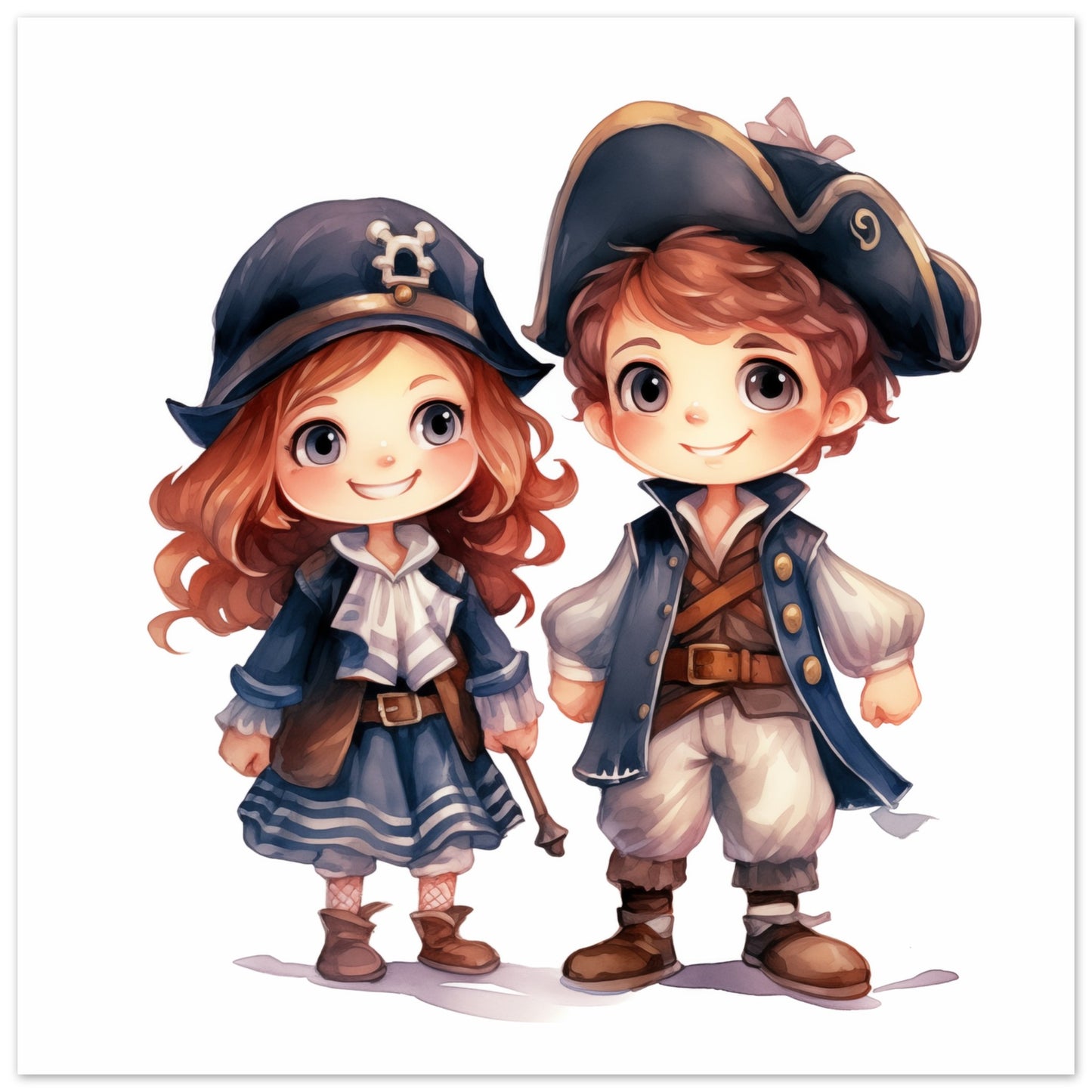 Kapitänin Clara und Erster Maat Max Poster 50x50 cm - Pixara