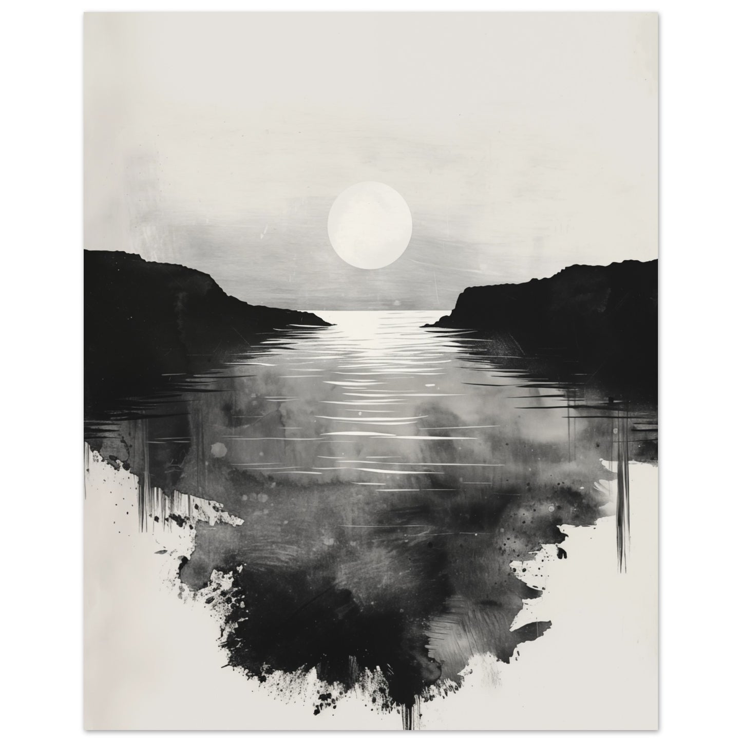 Mondnacht am See Poster 20x25 cm - Pixara