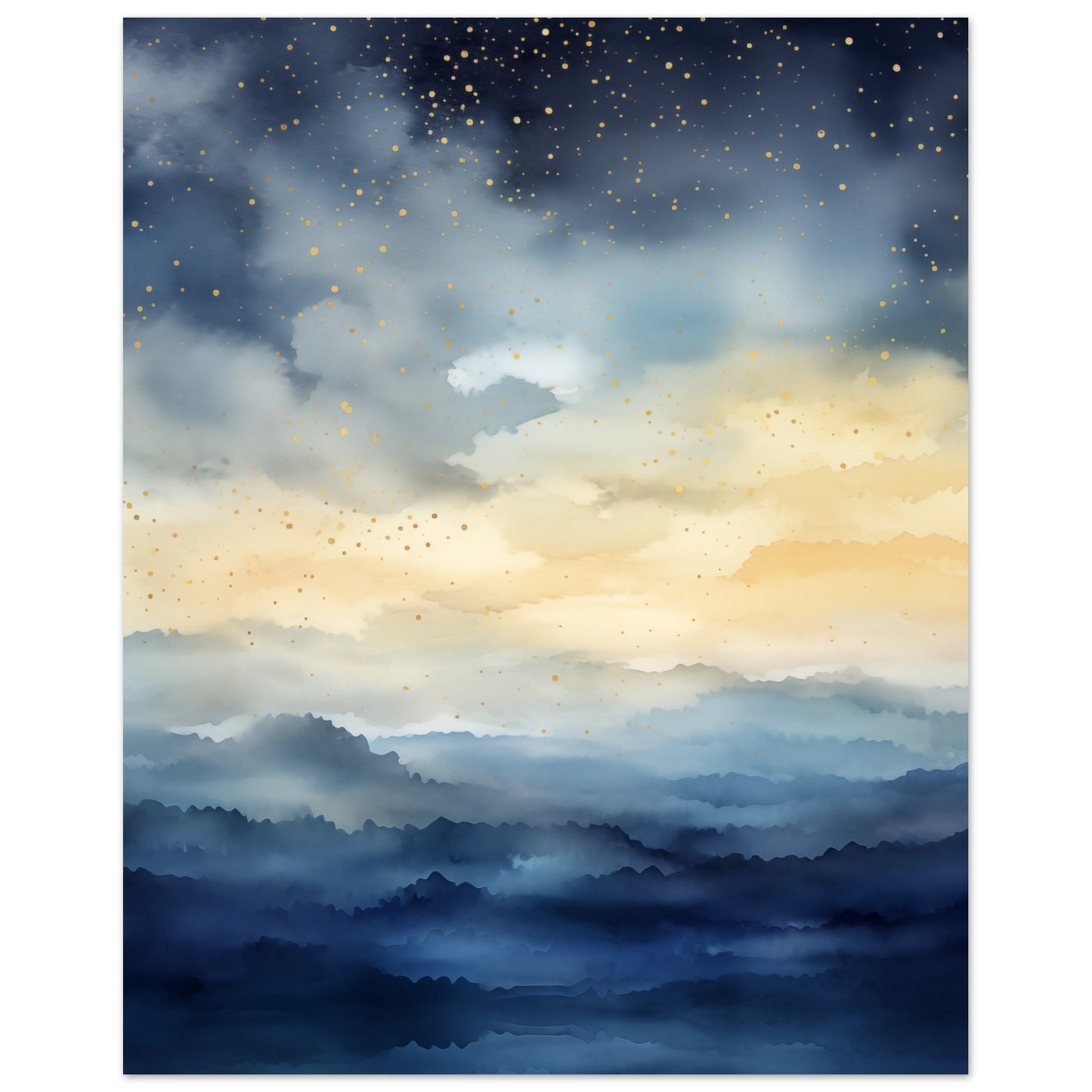 Nachthimmel über dem Meer Poster 40x50 cm - Pixara
