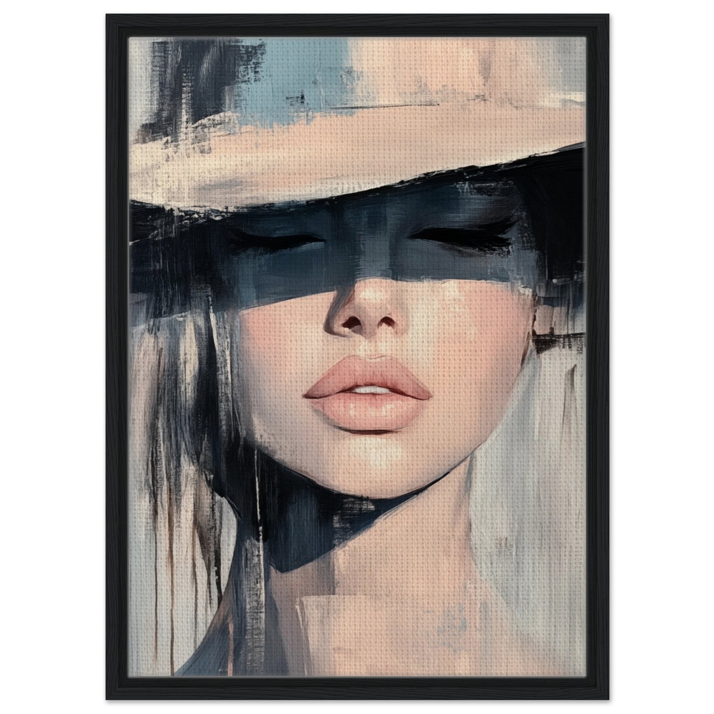 Verborgene Eleganz | Gerahmte Leinwand Schwarzer Rahmen 50x70 cm - Pixara