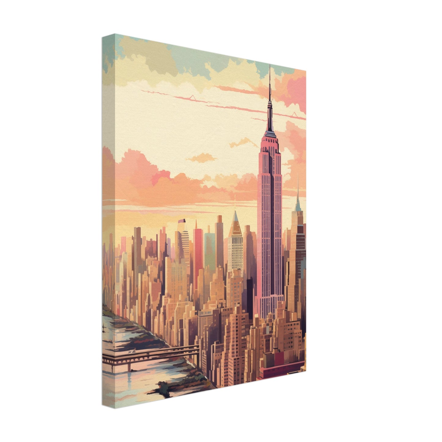 New York in Pastell Leinwand 30x40 cm - Pixara