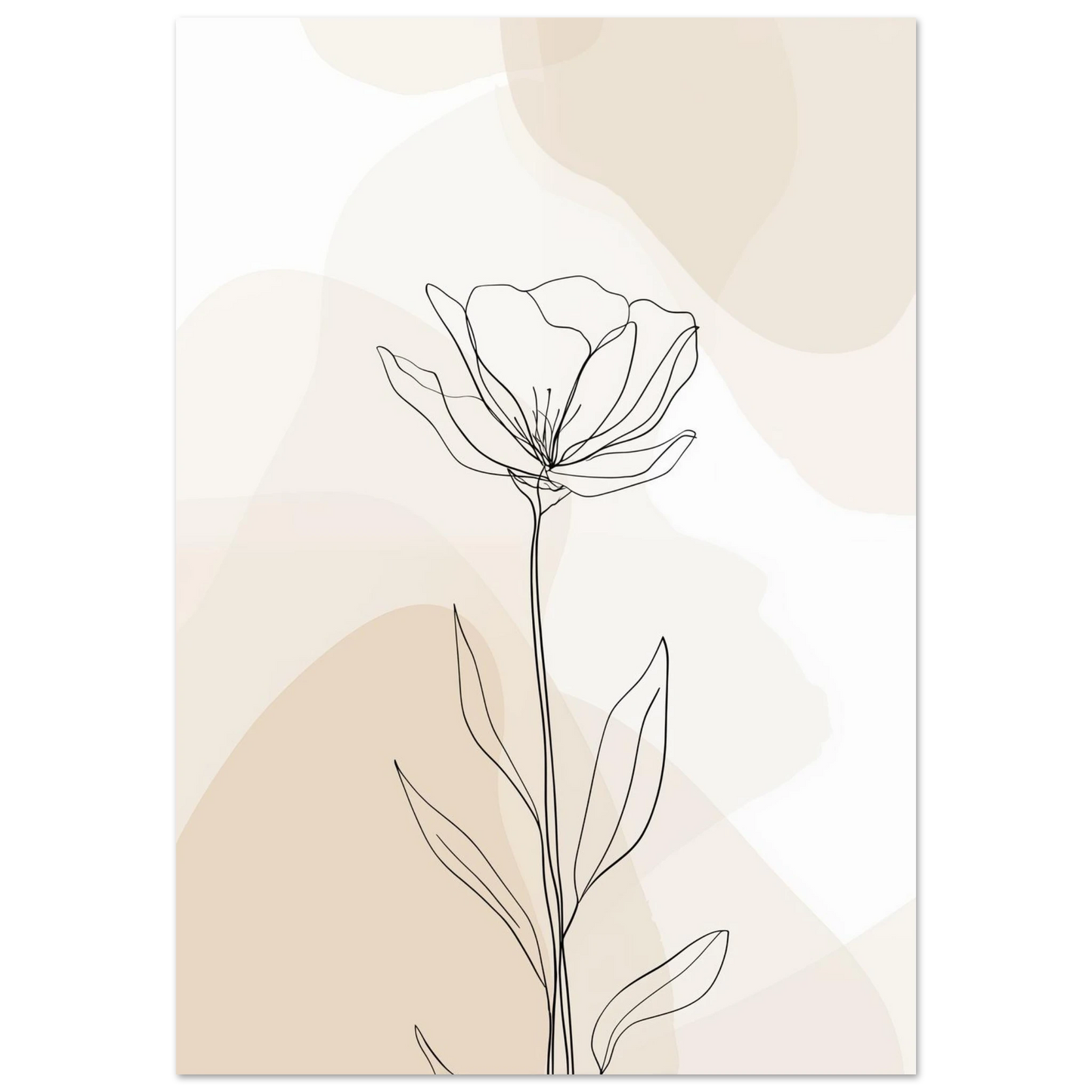 Minimalistische Blumenzeichnung Poster 70x100 cm - Pixara