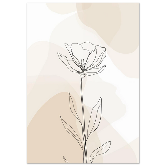 Minimalistische Blumenzeichnung Poster 70x100 cm - Pixara