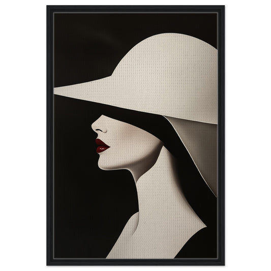 Minimalistisches Profil | Gerahmte Leinwand Schwarzer Rahmen 60x90 cm - Pixara