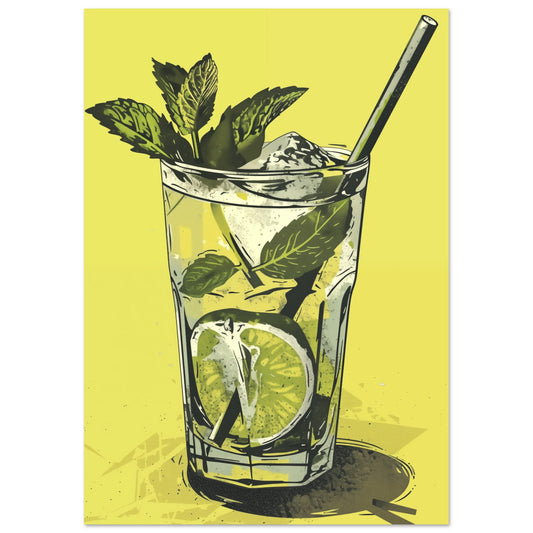 Mojito in Vintage-Stil A4 21x29.7 cm - Pixara