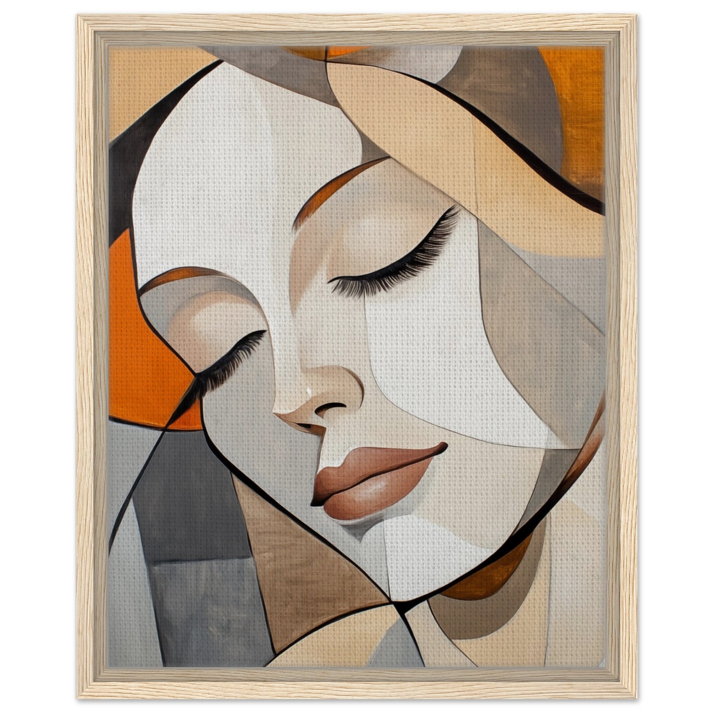 Kubistische Harmonie | Gerahmte Leinwand Holzrahmen 40x50 cm - Pixara