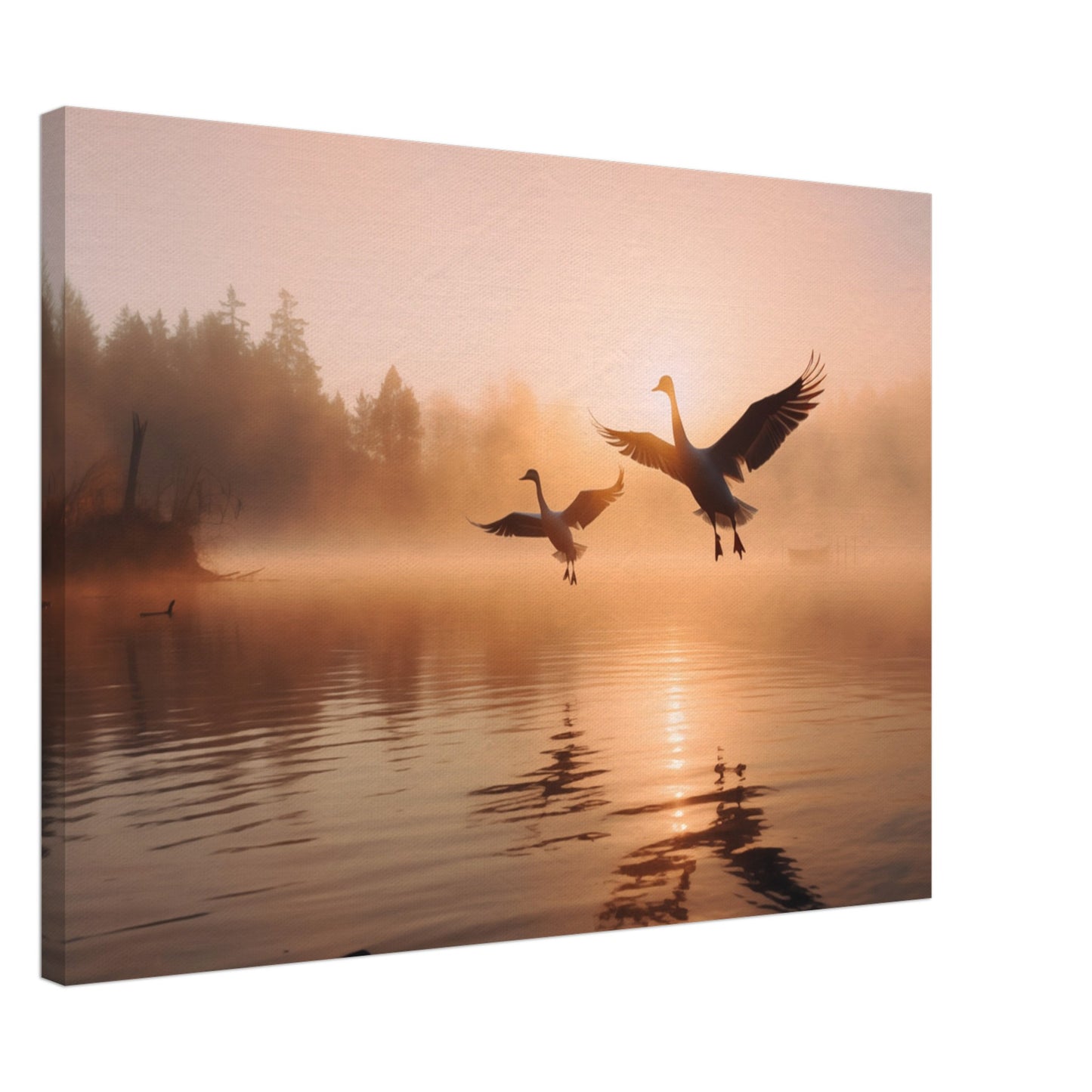 Morgendämmerung am See Leinwand 50x70 cm - Pixara
