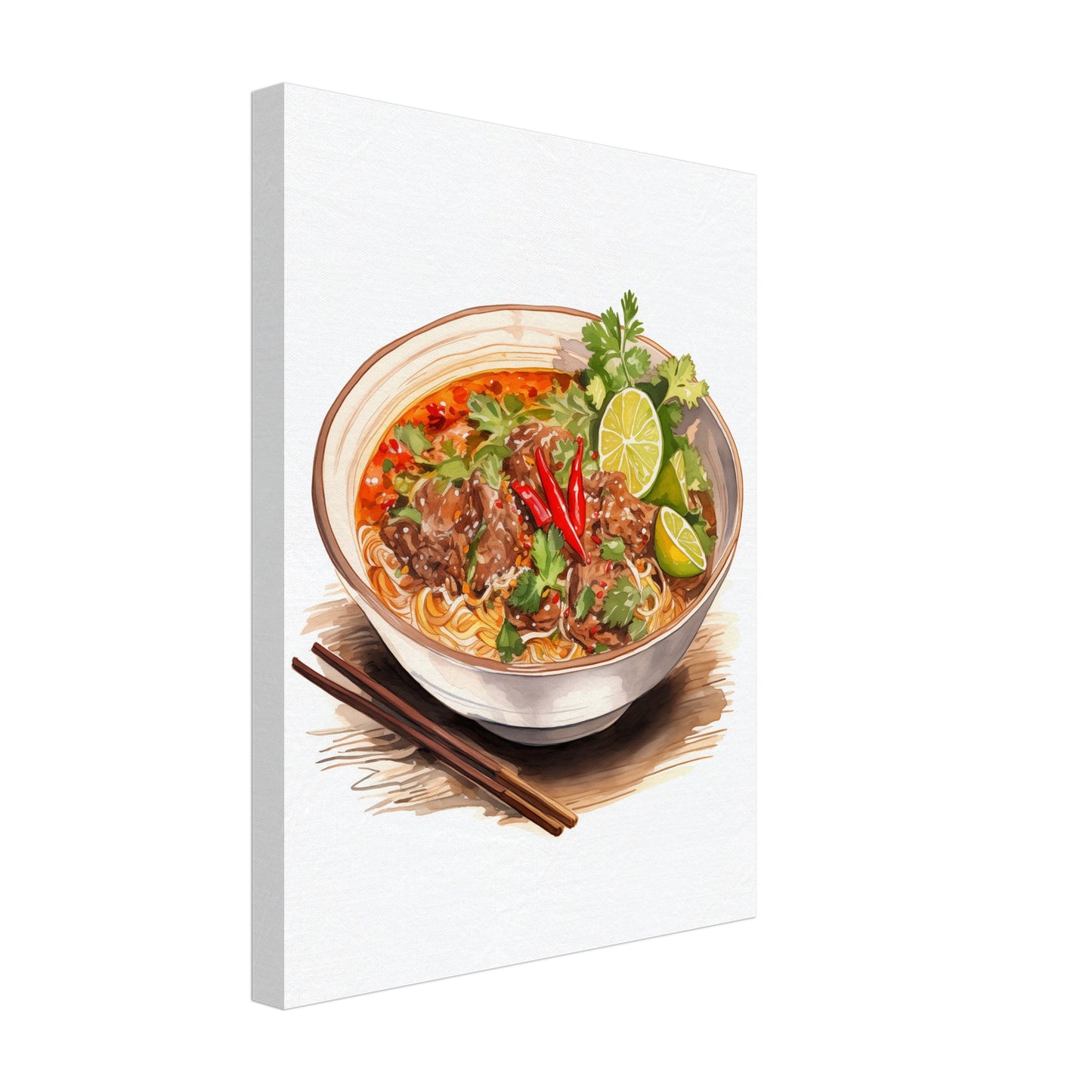 Thailändische Nudelsuppe Leinwand 30x40 cm - Pixara