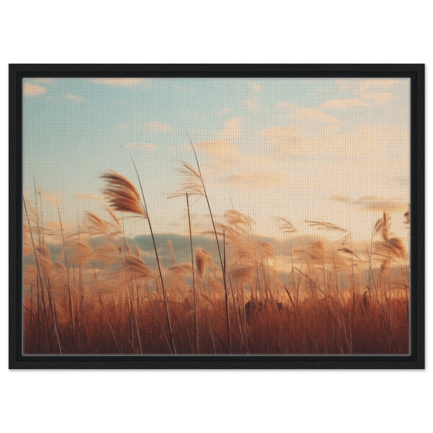 Flüstern des Feldes | Gerahmte Leinwand Schwarzer Rahmen 50x70 cm - Pixara