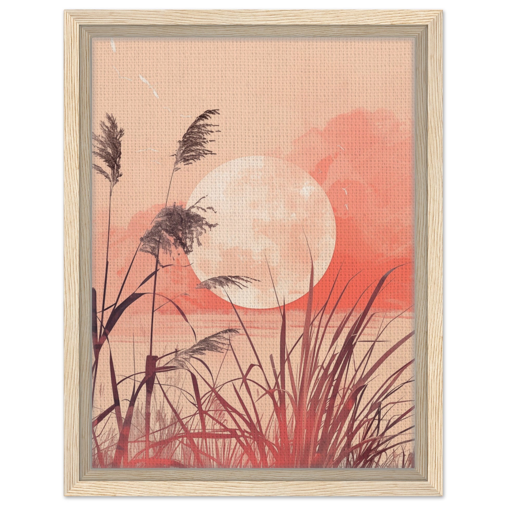 Mondlichtgräser | Gerahmte Leinwand Holzrahmen 30x40 cm - Pixara