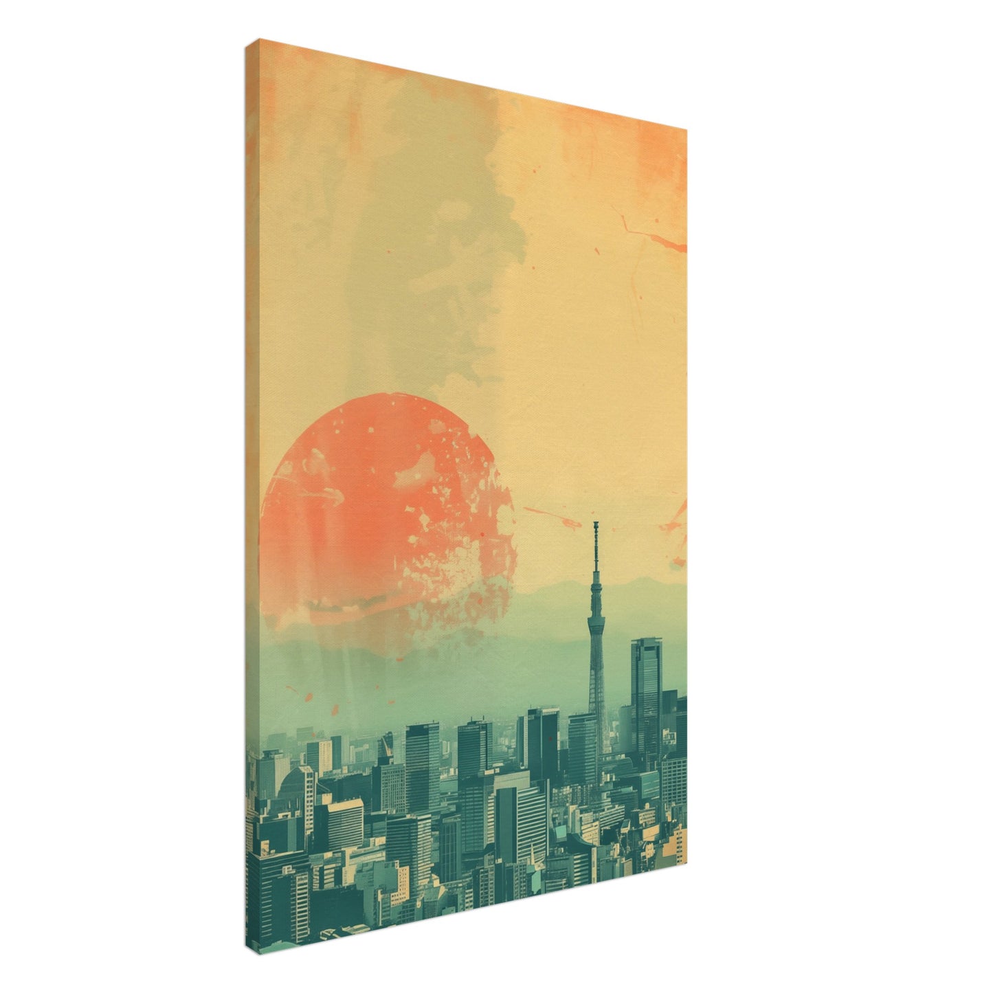 Tokyo Pastellblick Leinwand 60x90 cm - Pixara