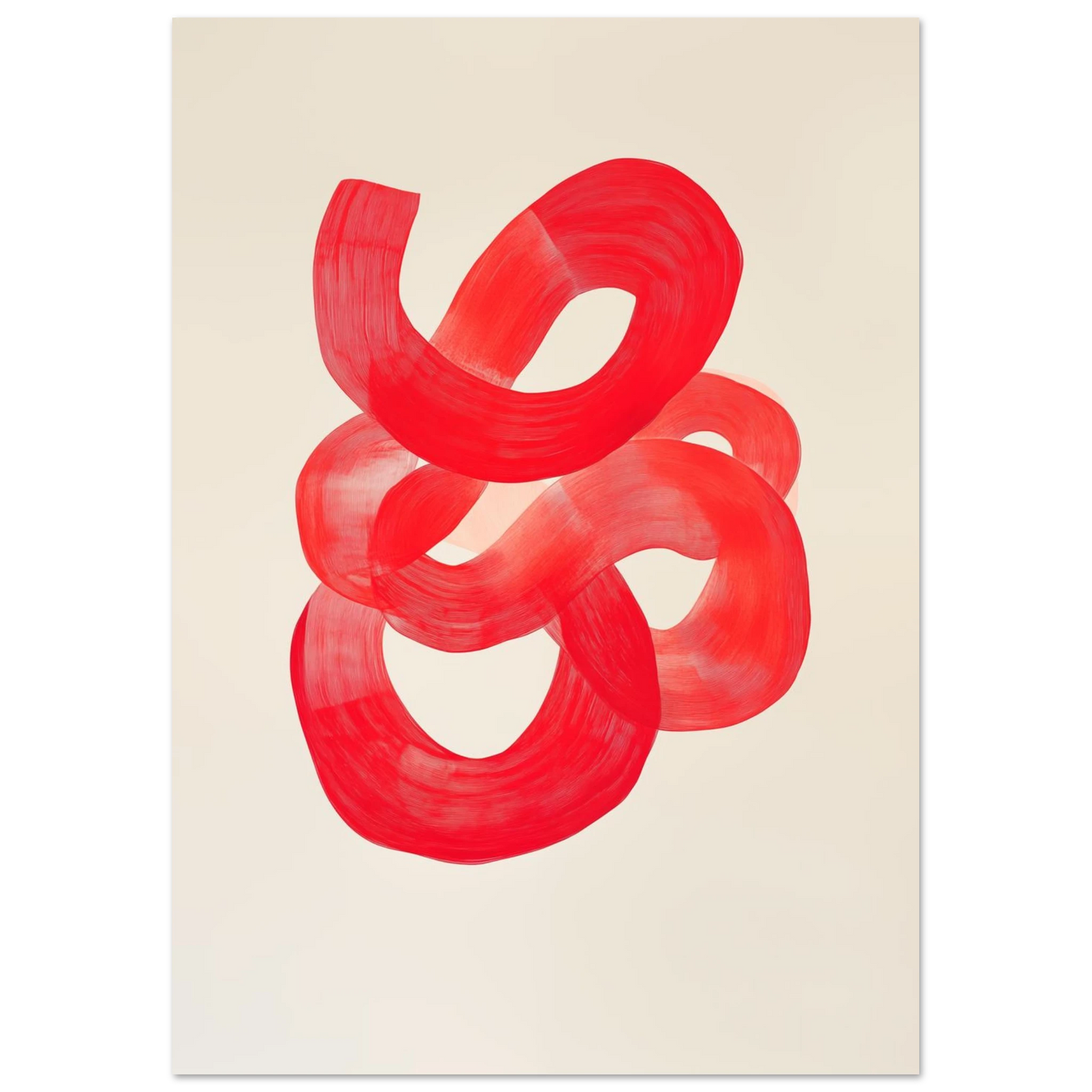 Dynamische rote Pinselstriche Poster 21x29.7 cm - Pixara