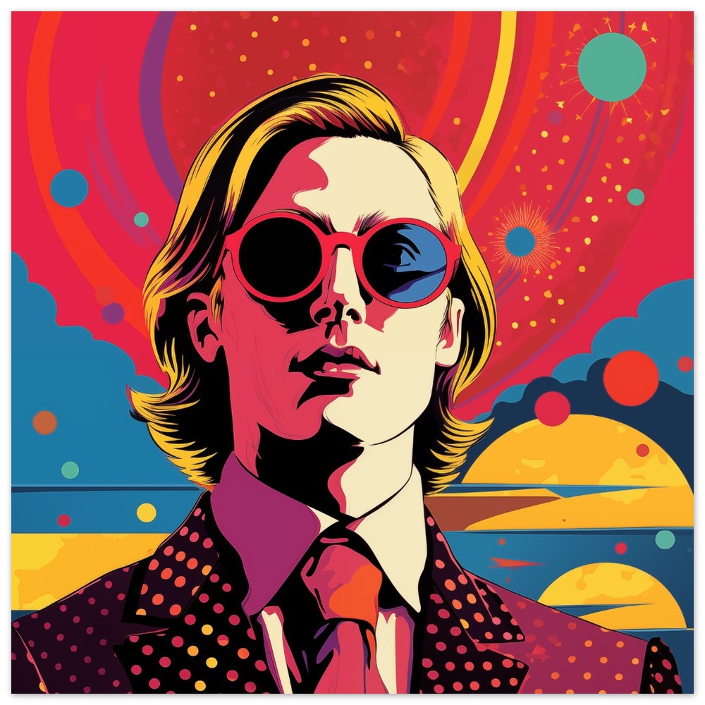 Retro Sonnenstrahl 25x25 cm - Pixara