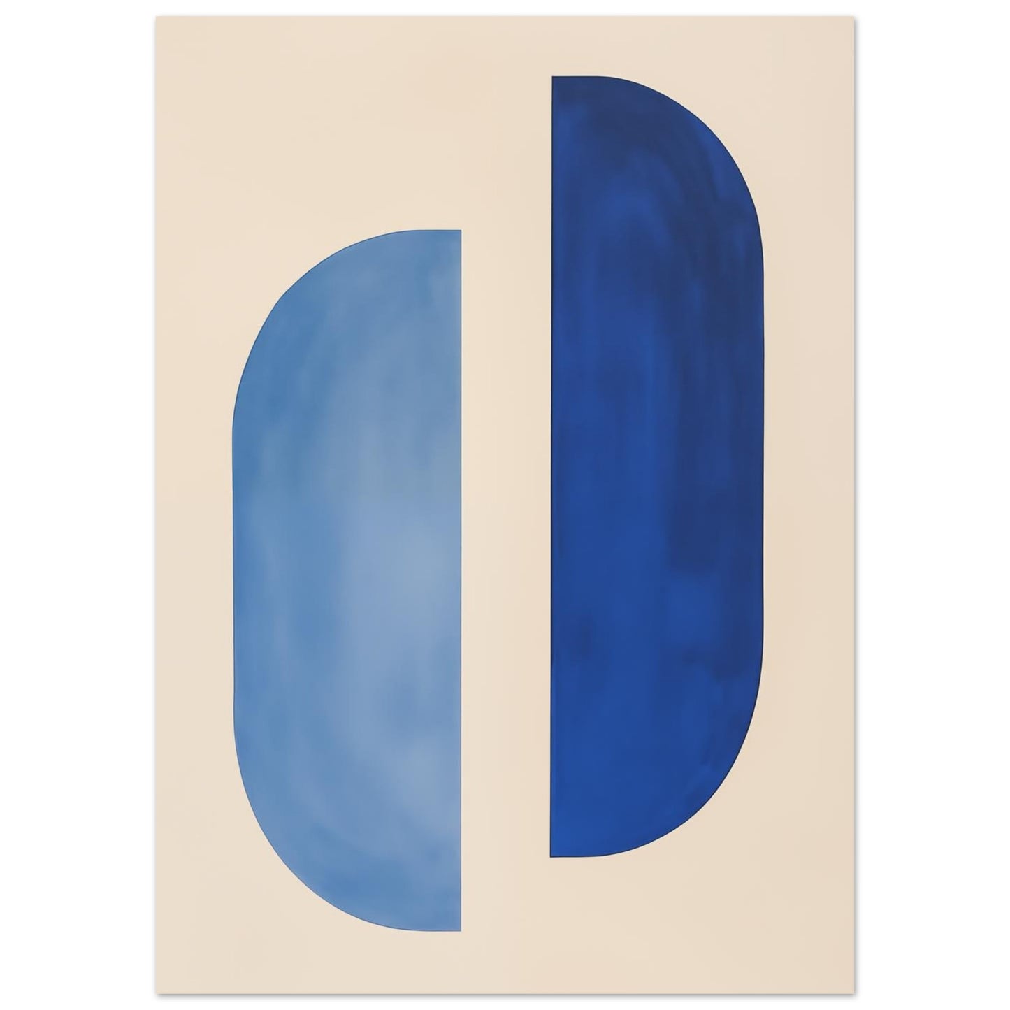 Blaue harmonische Halbformen 50x70 cm - Pixara