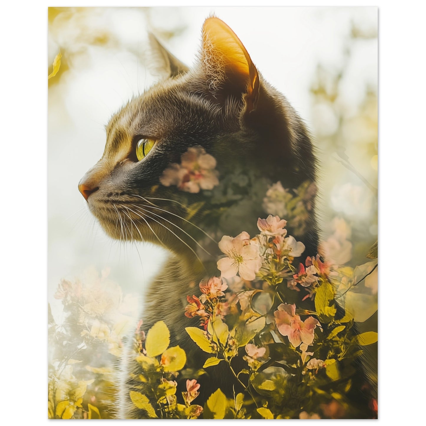 Katze in poetischer Doppelbelichtung 20x25 cm - Pixara