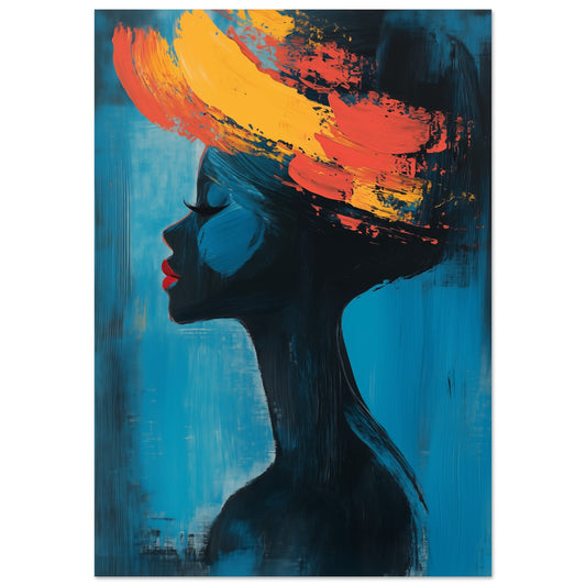 Silhouette mit lebendigen Farben Poster 70x100 cm - Pixara