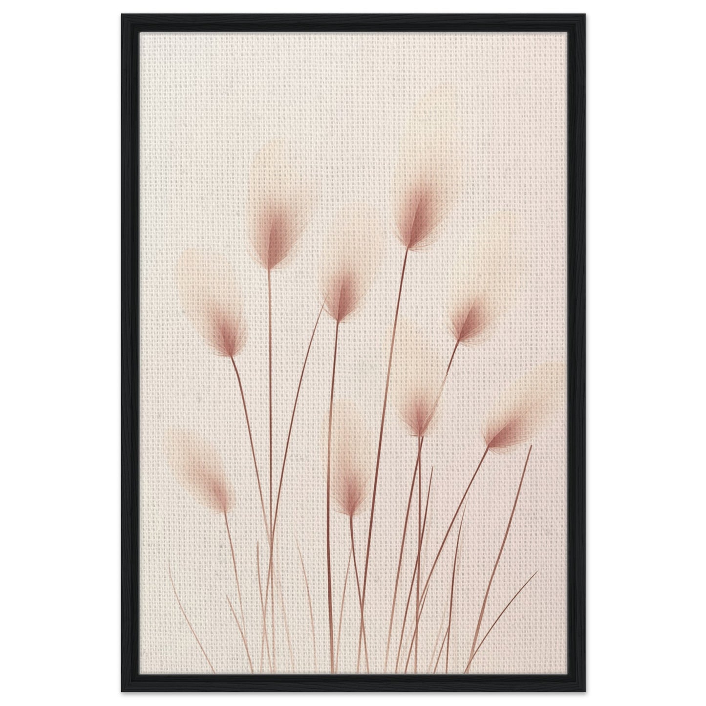 Zarte Bunny Tails | Gerahmte Leinwand 60x90 cm 24x36″ Schwarzer Rahmen - Pixara