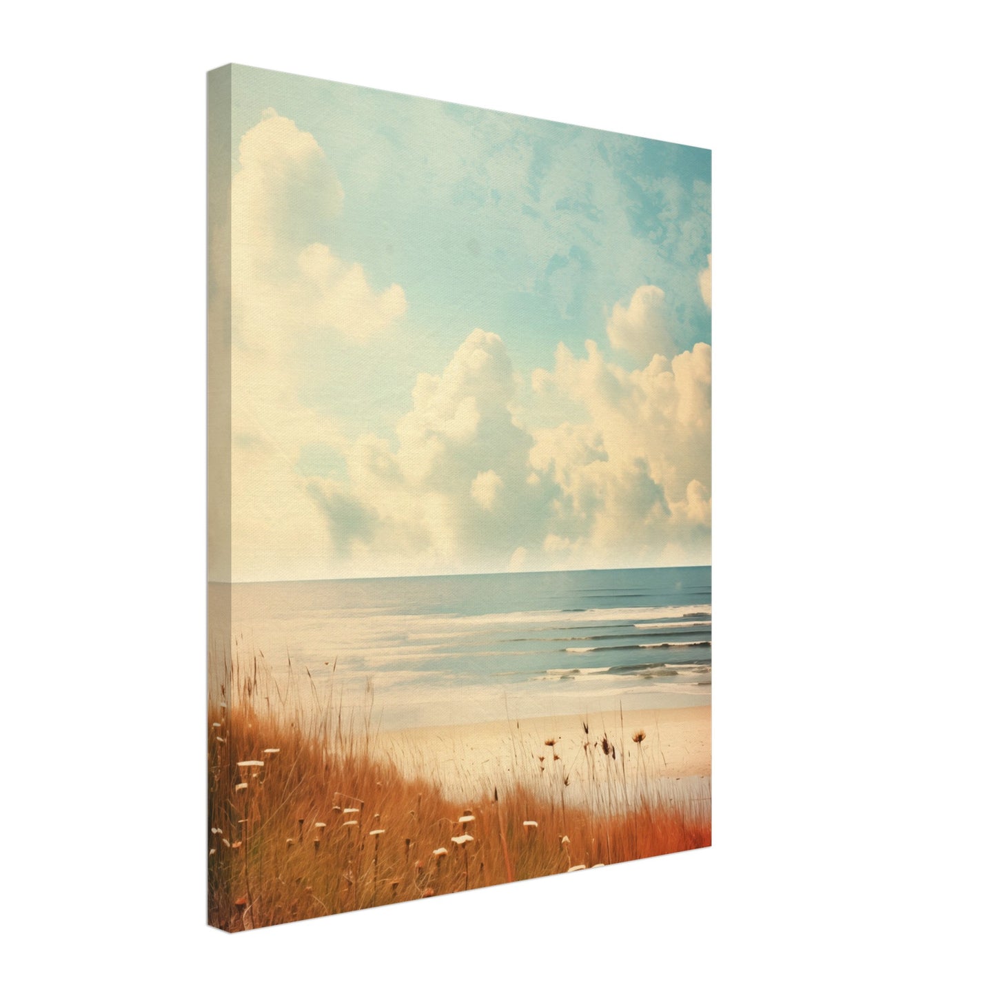 Seelandschaft in Sanftem Retro Leinwand 40x50 cm - Pixara
