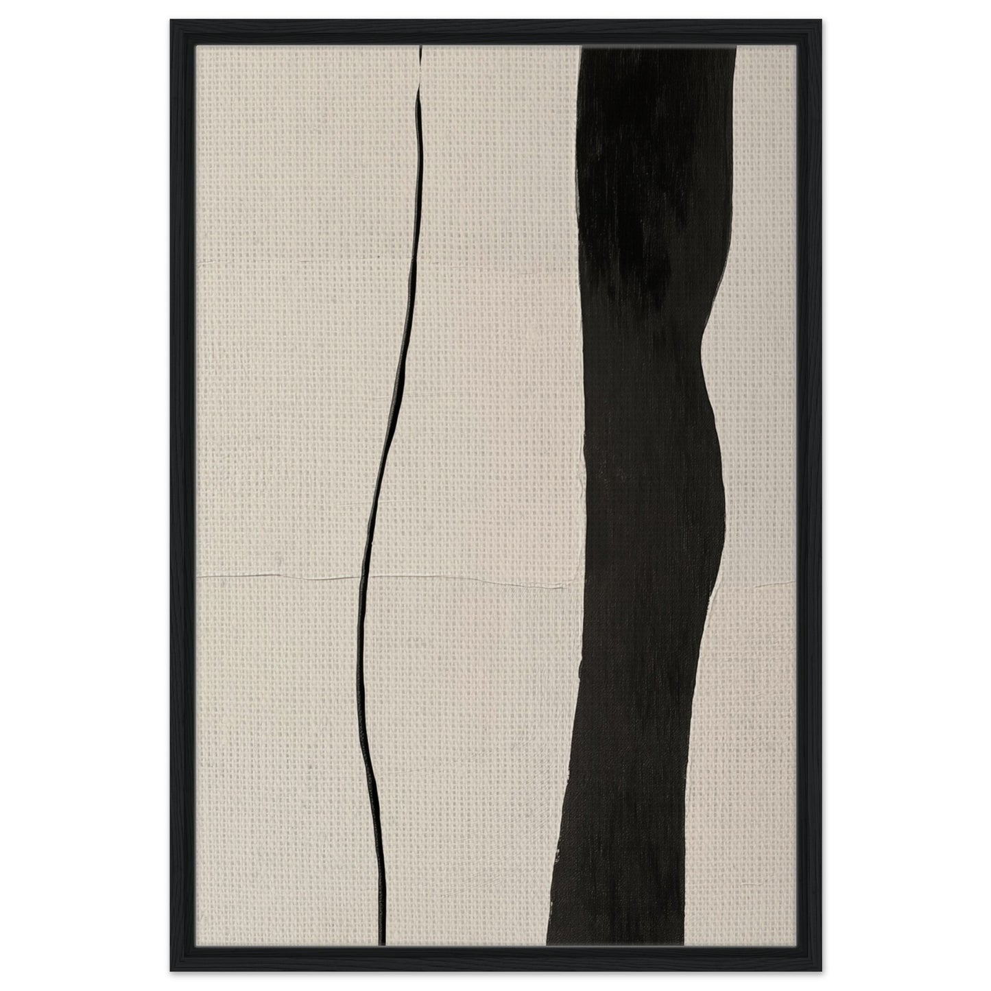 Kontrast der Linien | Gerahmte Leinwand 60x90 cm Schwarzer Rahmen - Pixara