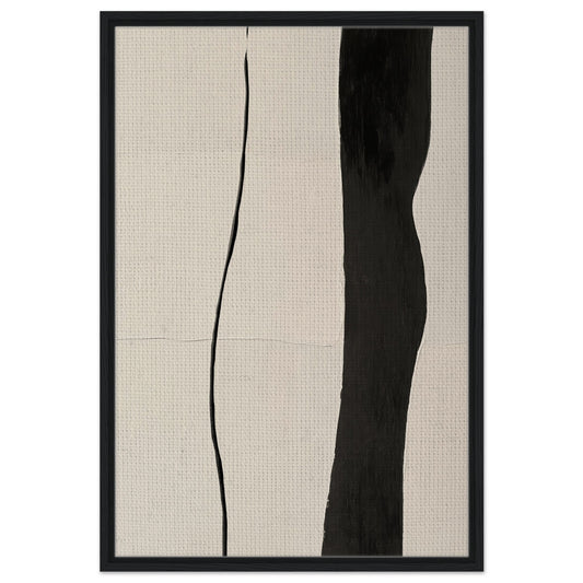 Kontrast der Linien | Gerahmte Leinwand Schwarzer Rahmen 60x90 cm - Pixara