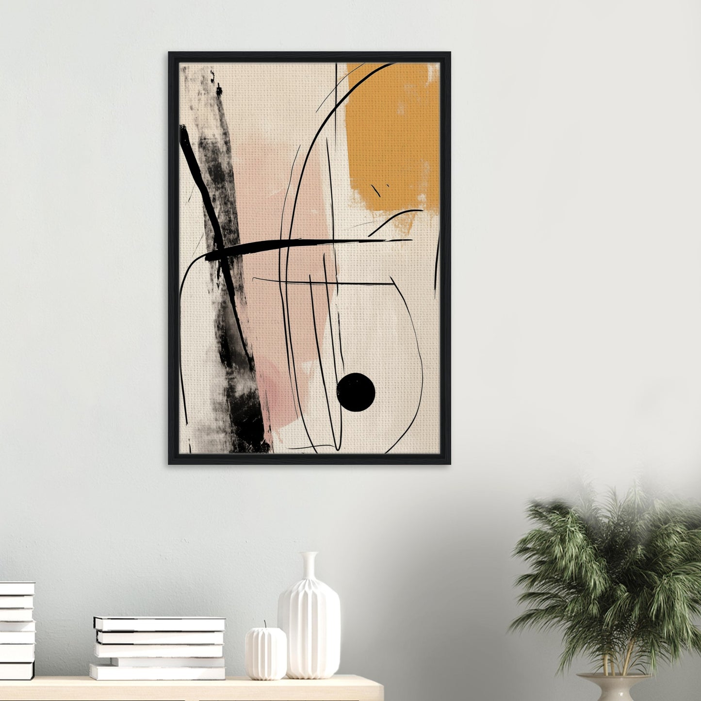 Abstrakte Linienkunst | Gerahmte Leinwand - Pixara