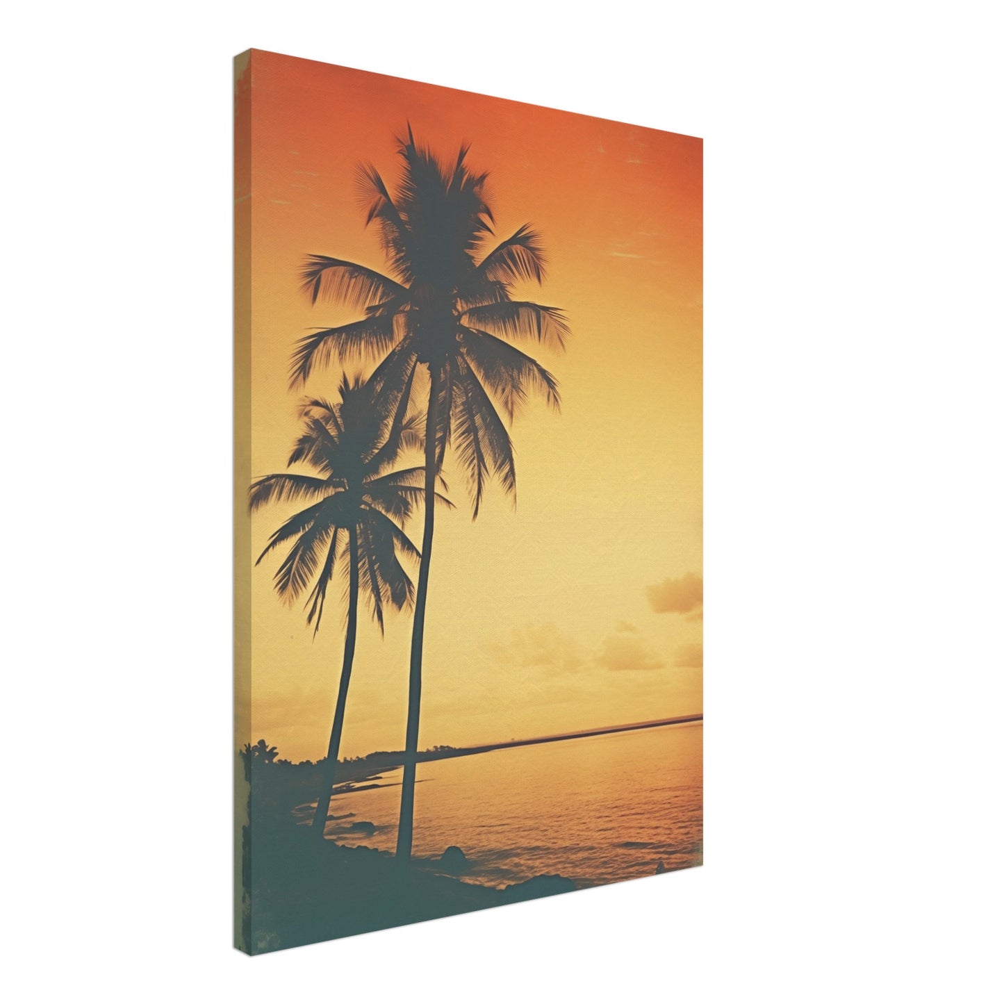 Abendruhe in Tangerine Leinwand 50x70 cm - Pixara