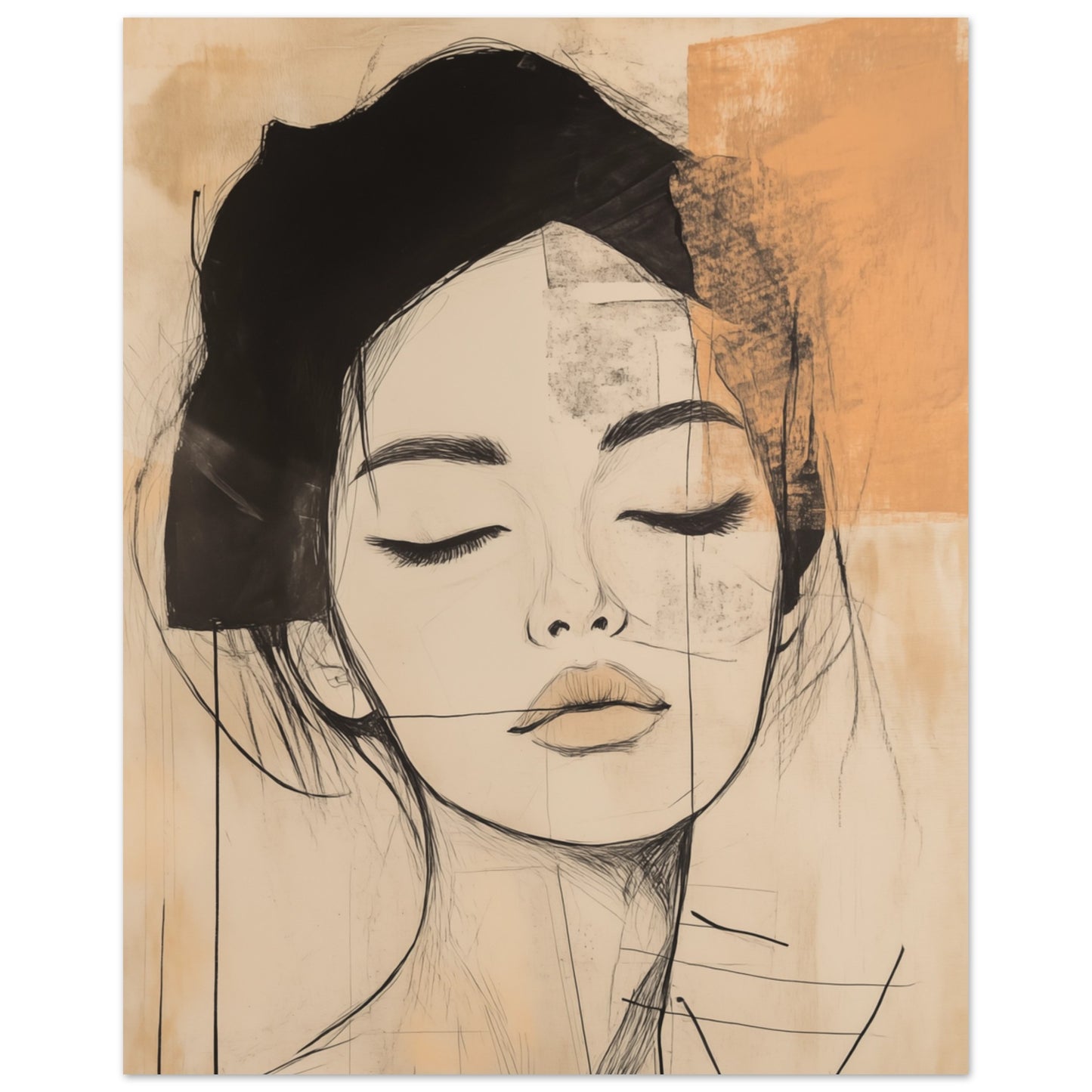 Zarte Linien im Portrait Poster 40x50 cm - Pixara