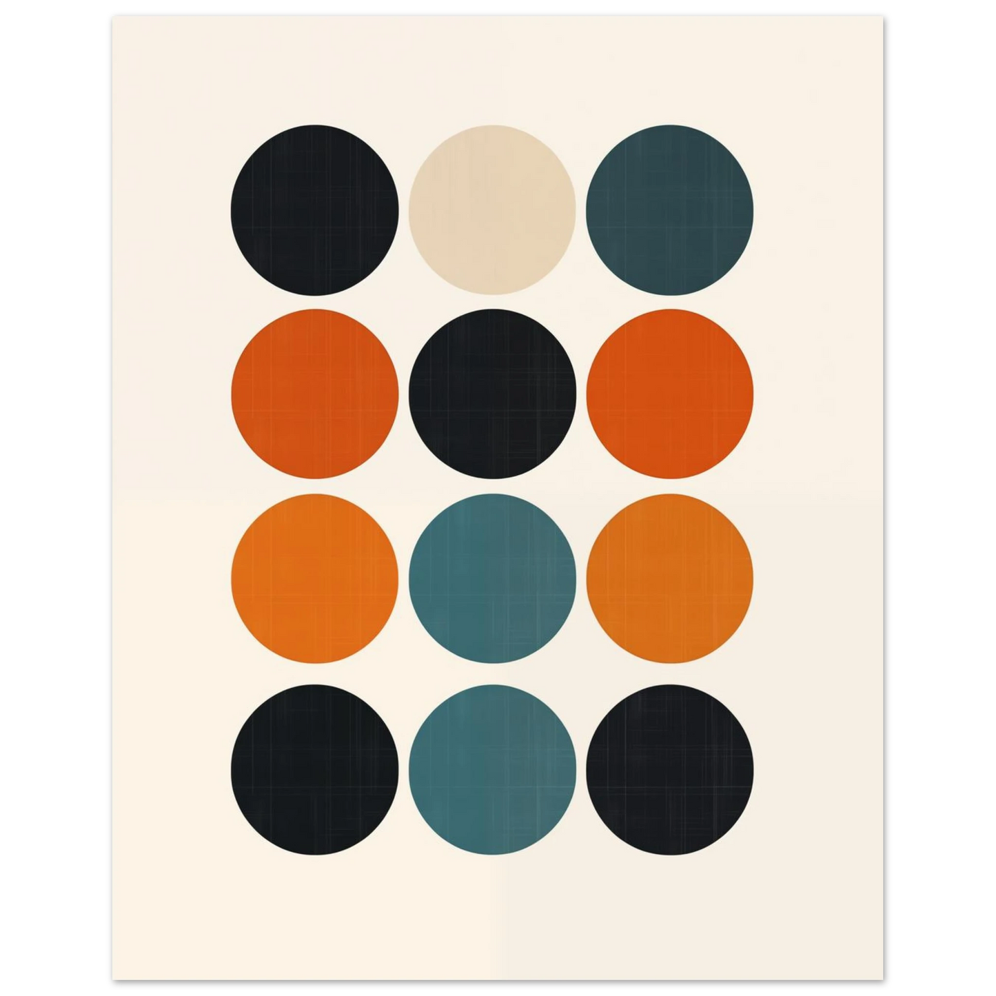 Retro Farbpalette mit Kreisen Poster 40x50 cm - Pixara