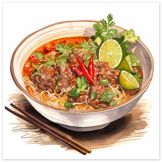 Thailändische Nudelsuppe Poster 25x25 cm - Pixara